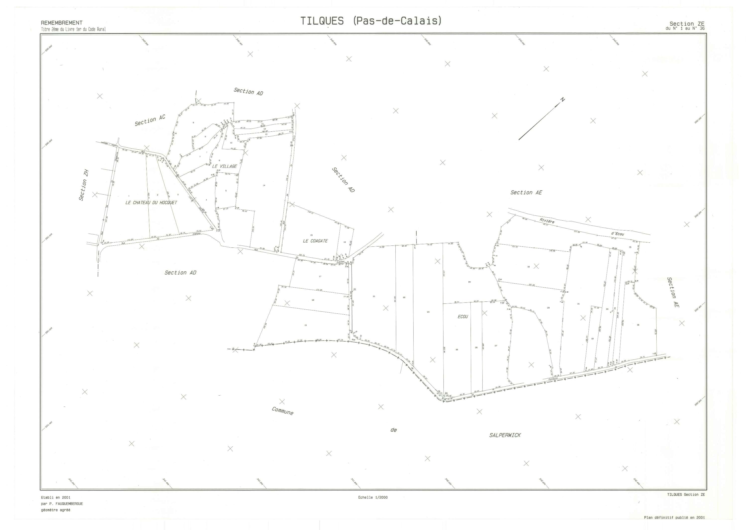 Tilques - Plan de remembrement : section ZE.