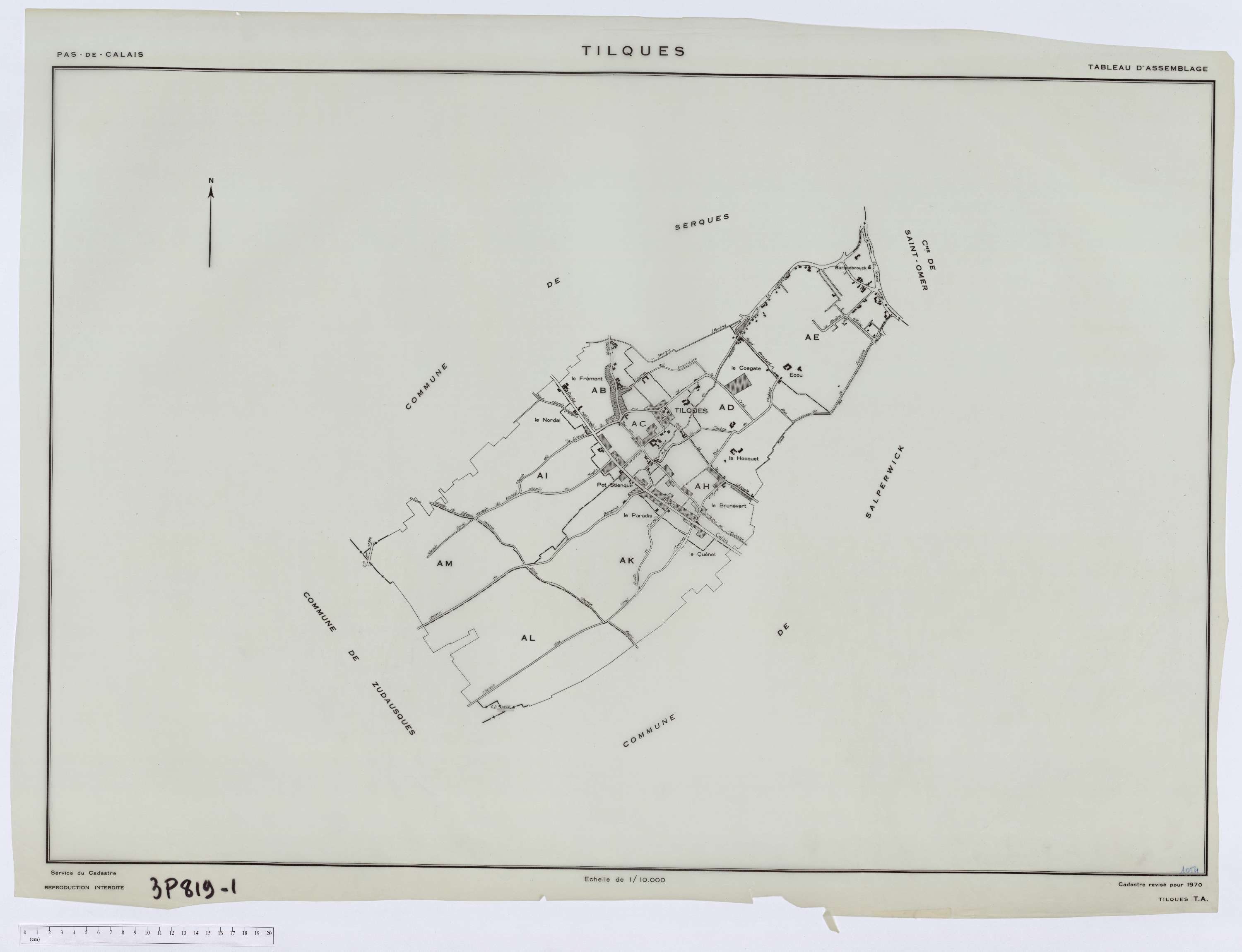 Tilques - Tableau d'assemblage.