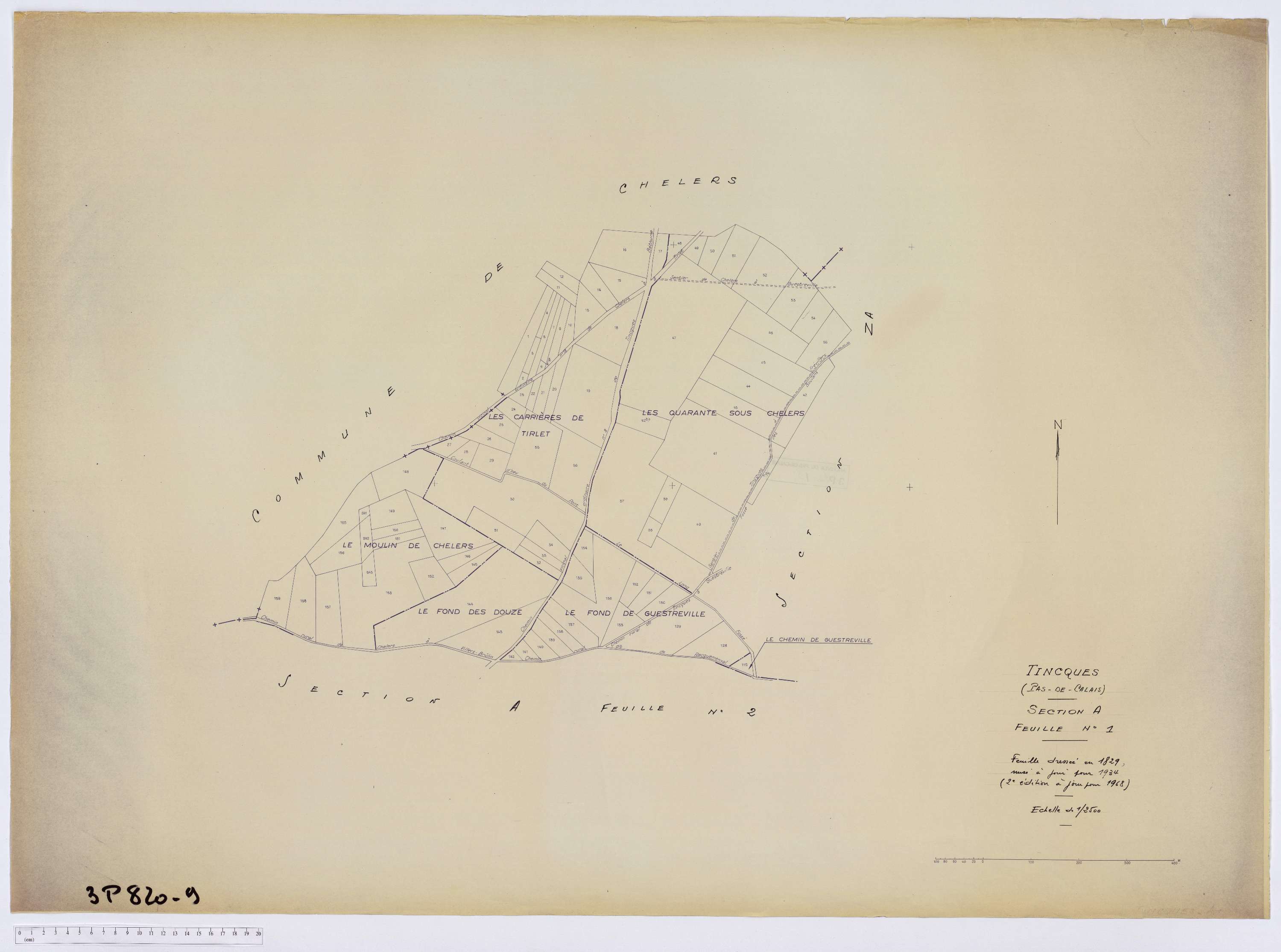 Tincques - Section A, feuille 1.