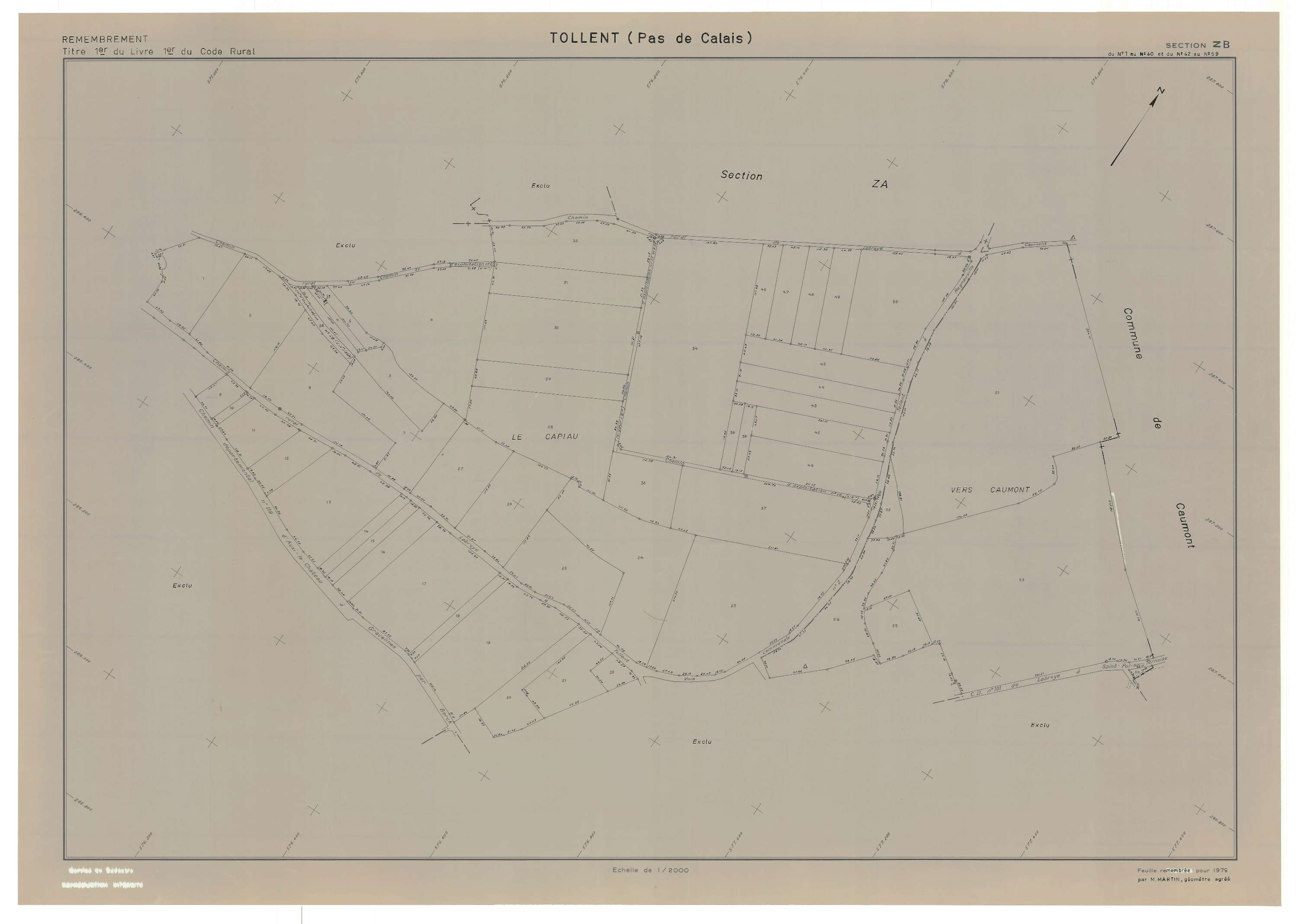 Tollent - Plan de remembrement : section ZB.