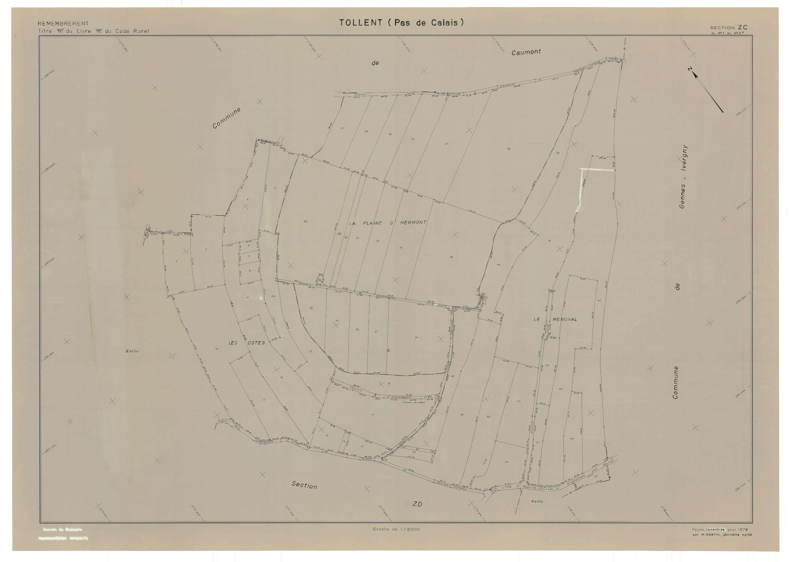 Tollent - Plan de remembrement : section ZC.