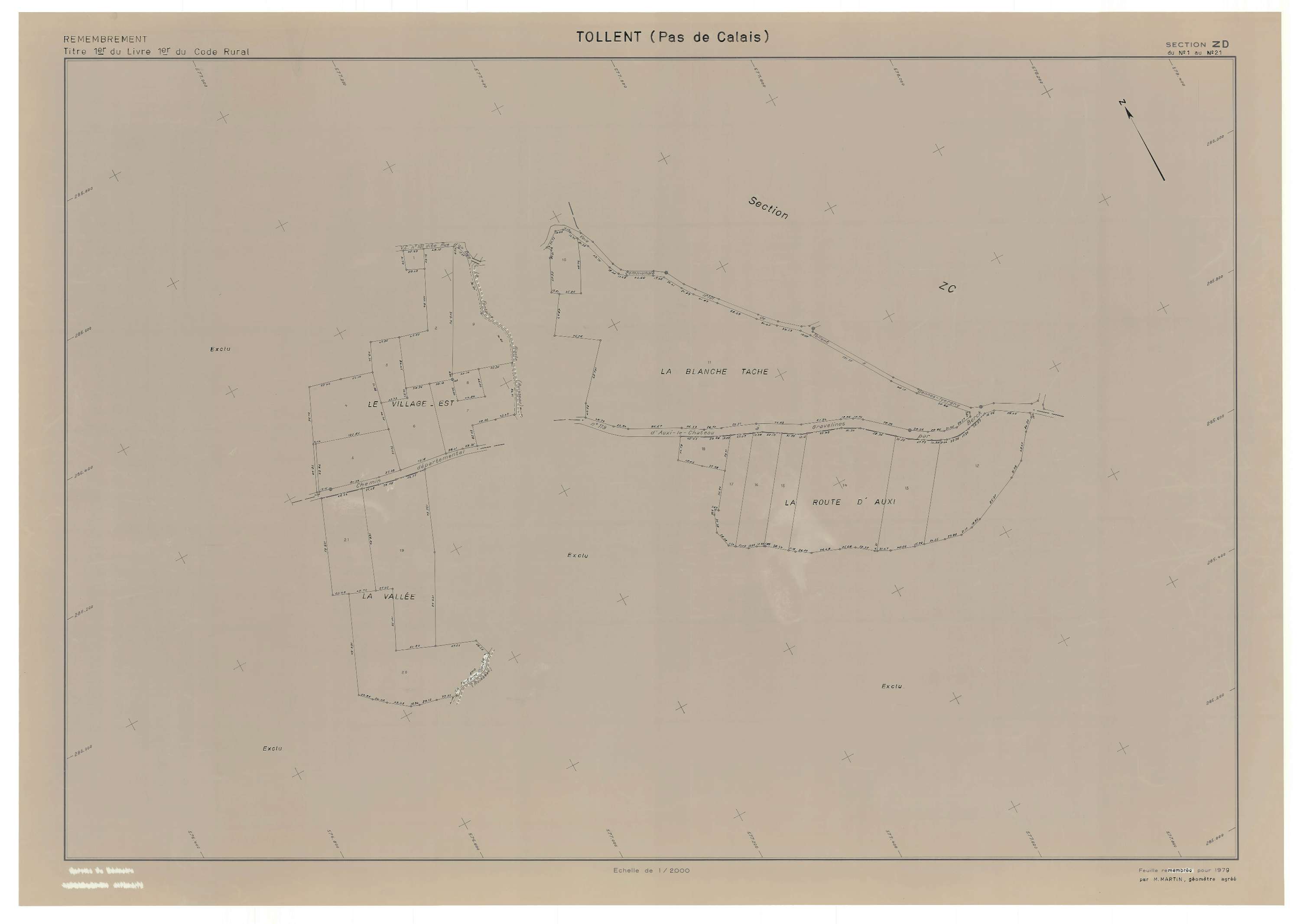 Tollent - Plan de remembrement : section ZD.