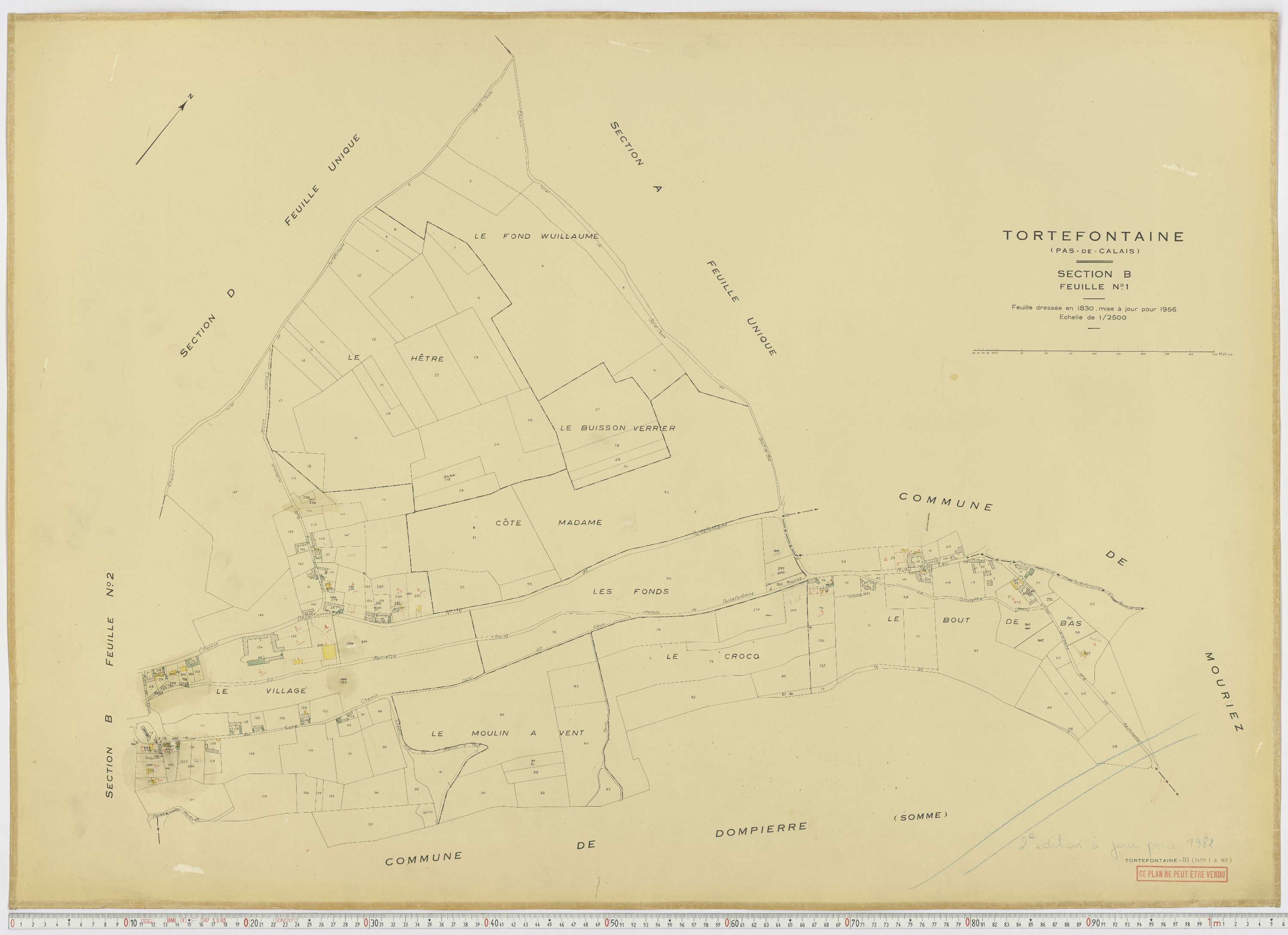 Tortefontaine - Section B, feuille 1.