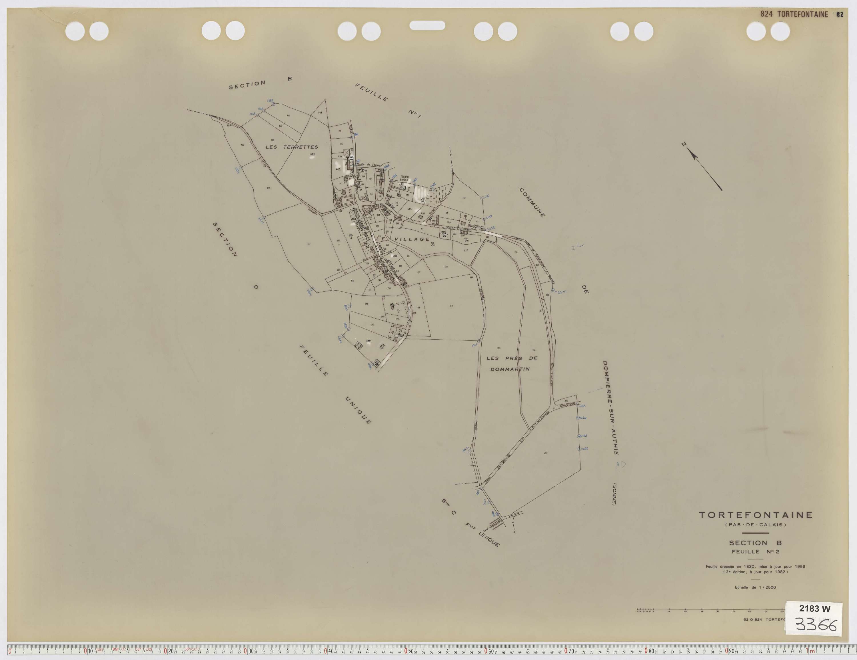 Tortefontaine - Section B, feuille 2.