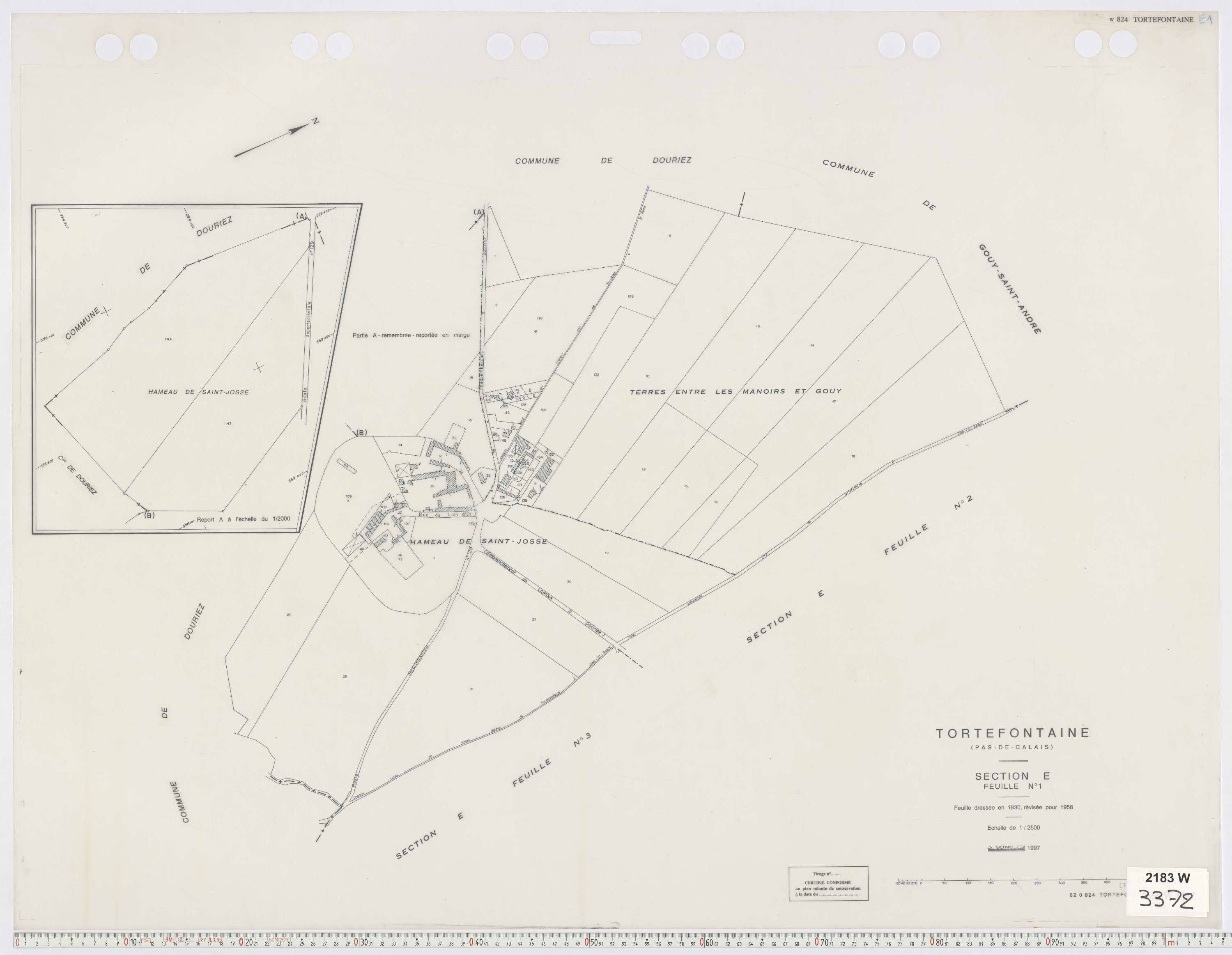 Tortefontaine - Section E, feuille 1.