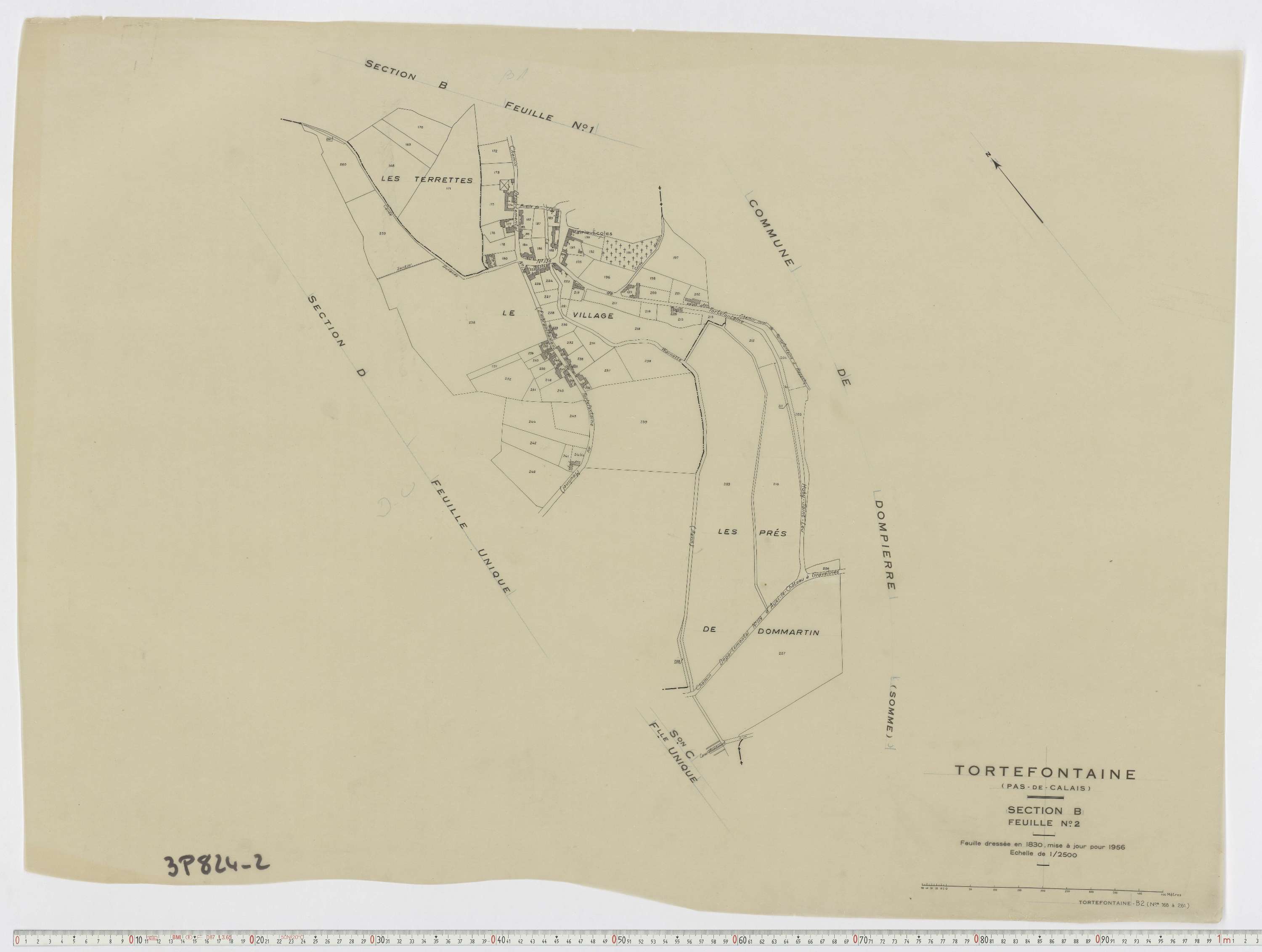 Tortefontaine - Section B, feuille 2.