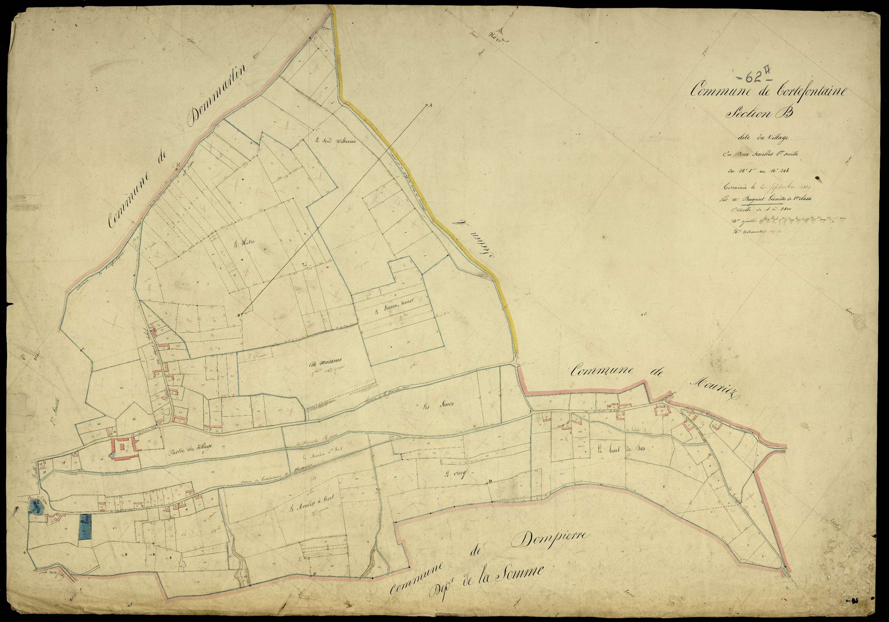 Tortefontaine - Section B, 1re feuille