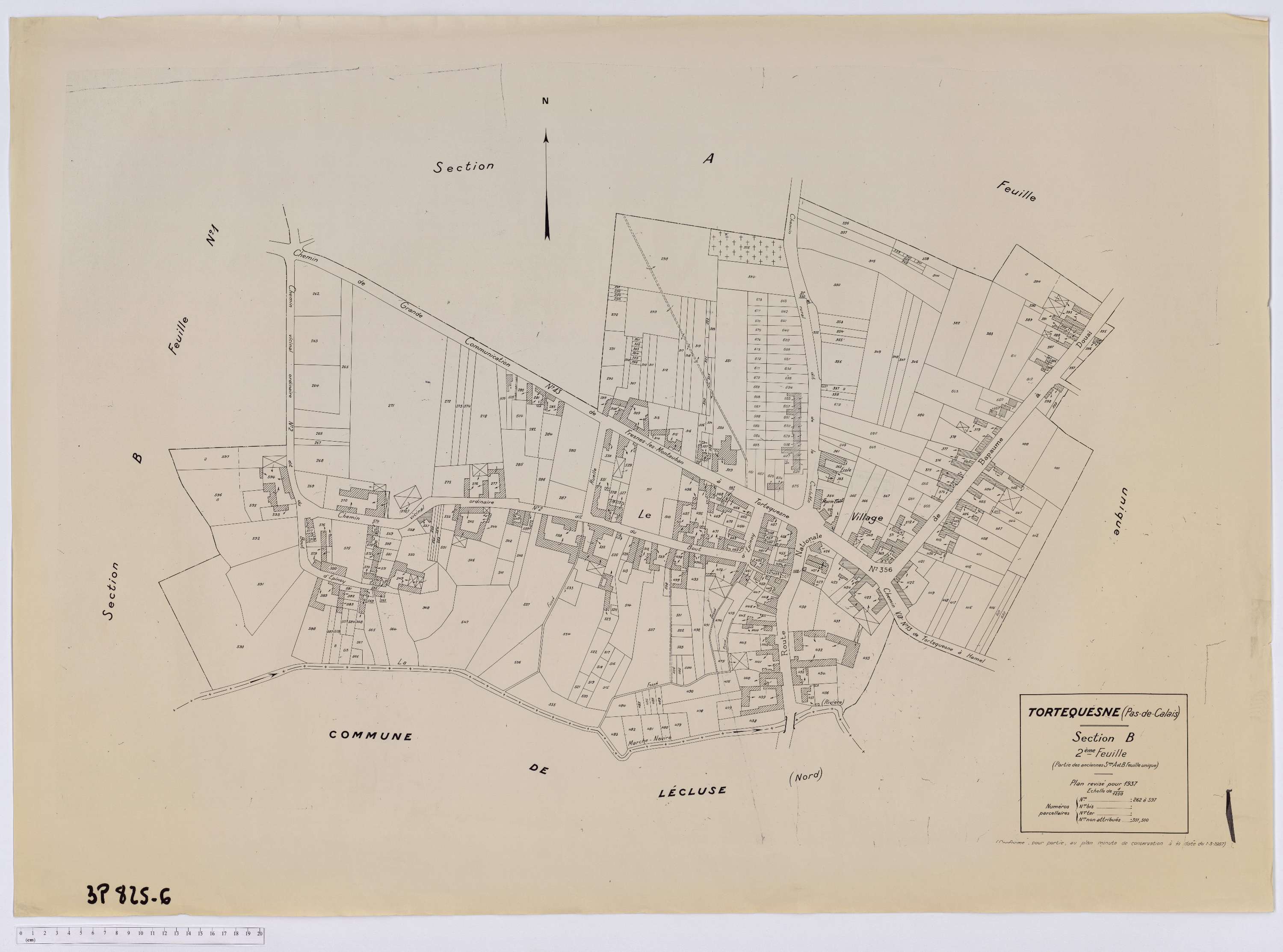 Tortequesne - Section B, feuille 2.