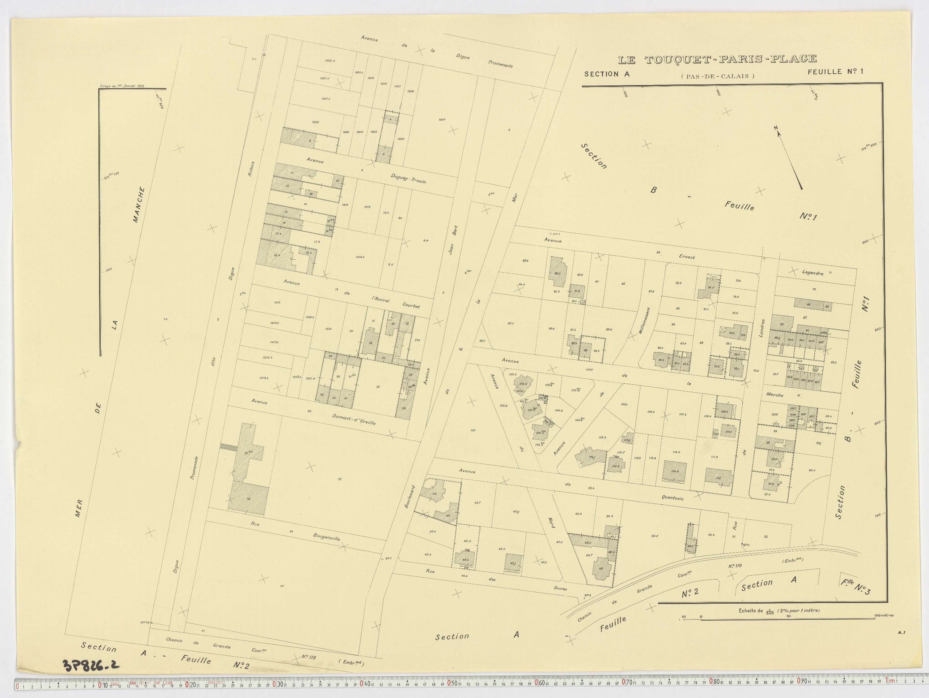 Le Touquet-Paris-Plage - Section A, feuille 1.