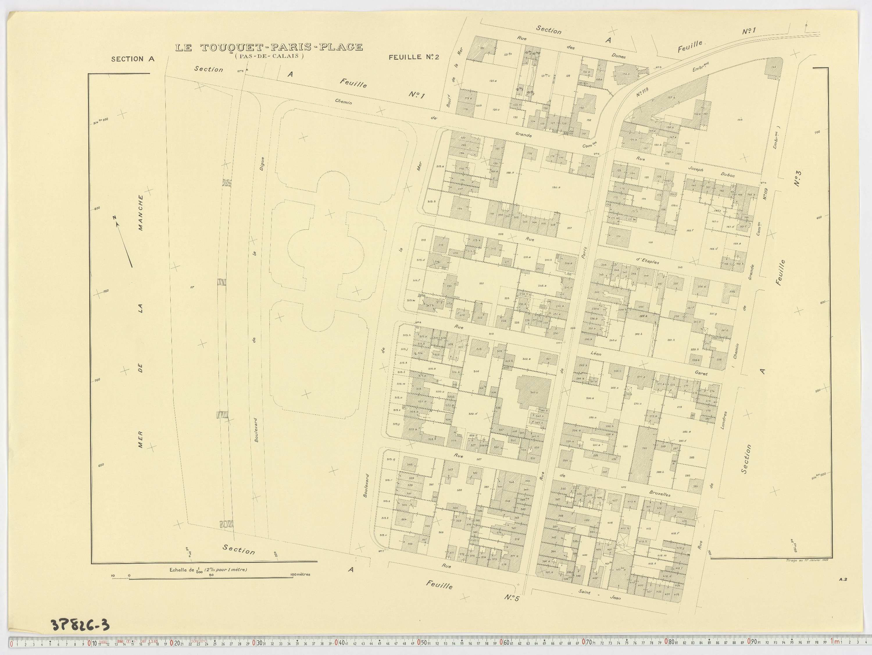Le Touquet-Paris-Plage - Section A, feuille 2.