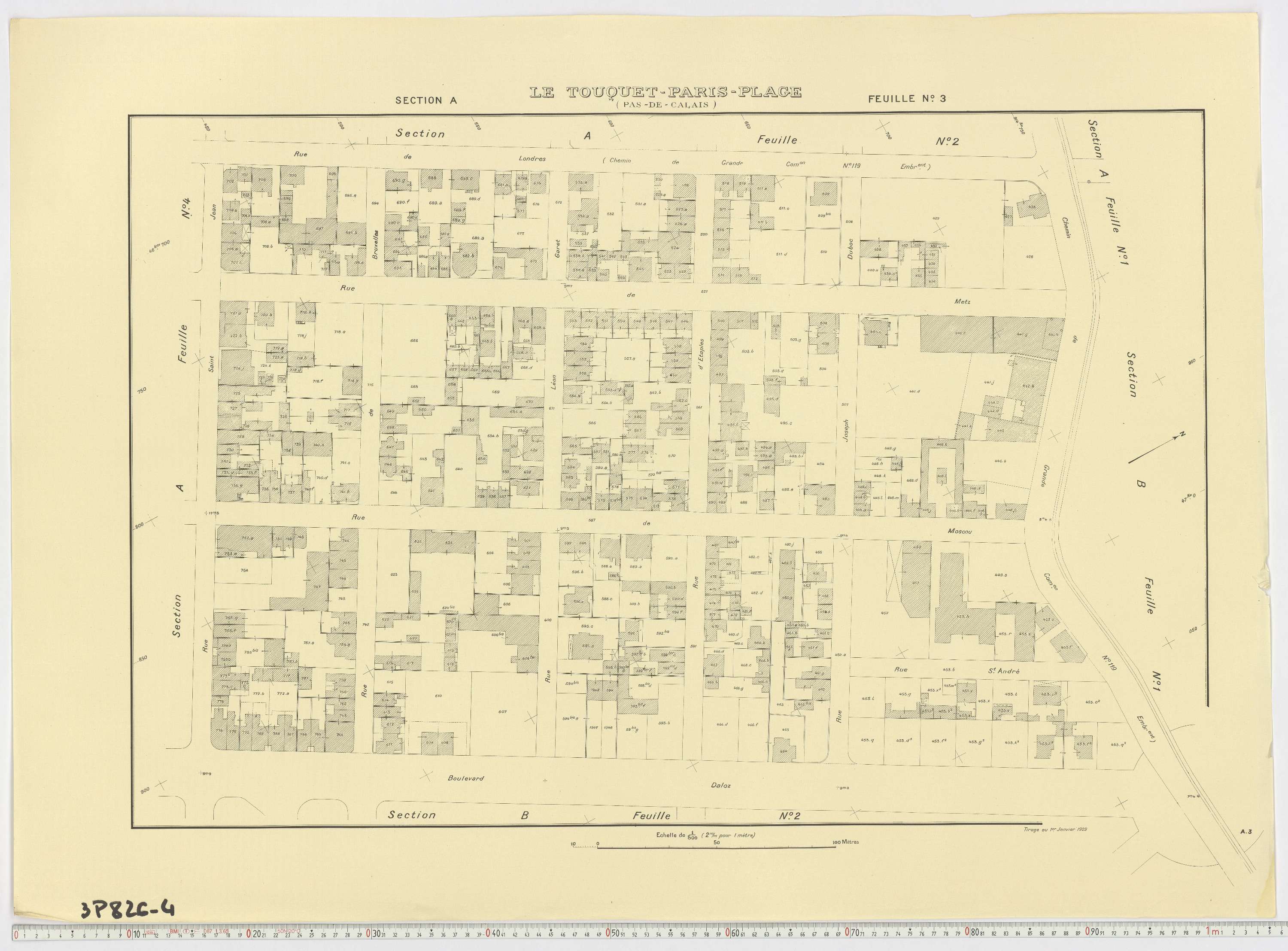 Le Touquet-Paris-Plage - Section A, feuille 3.