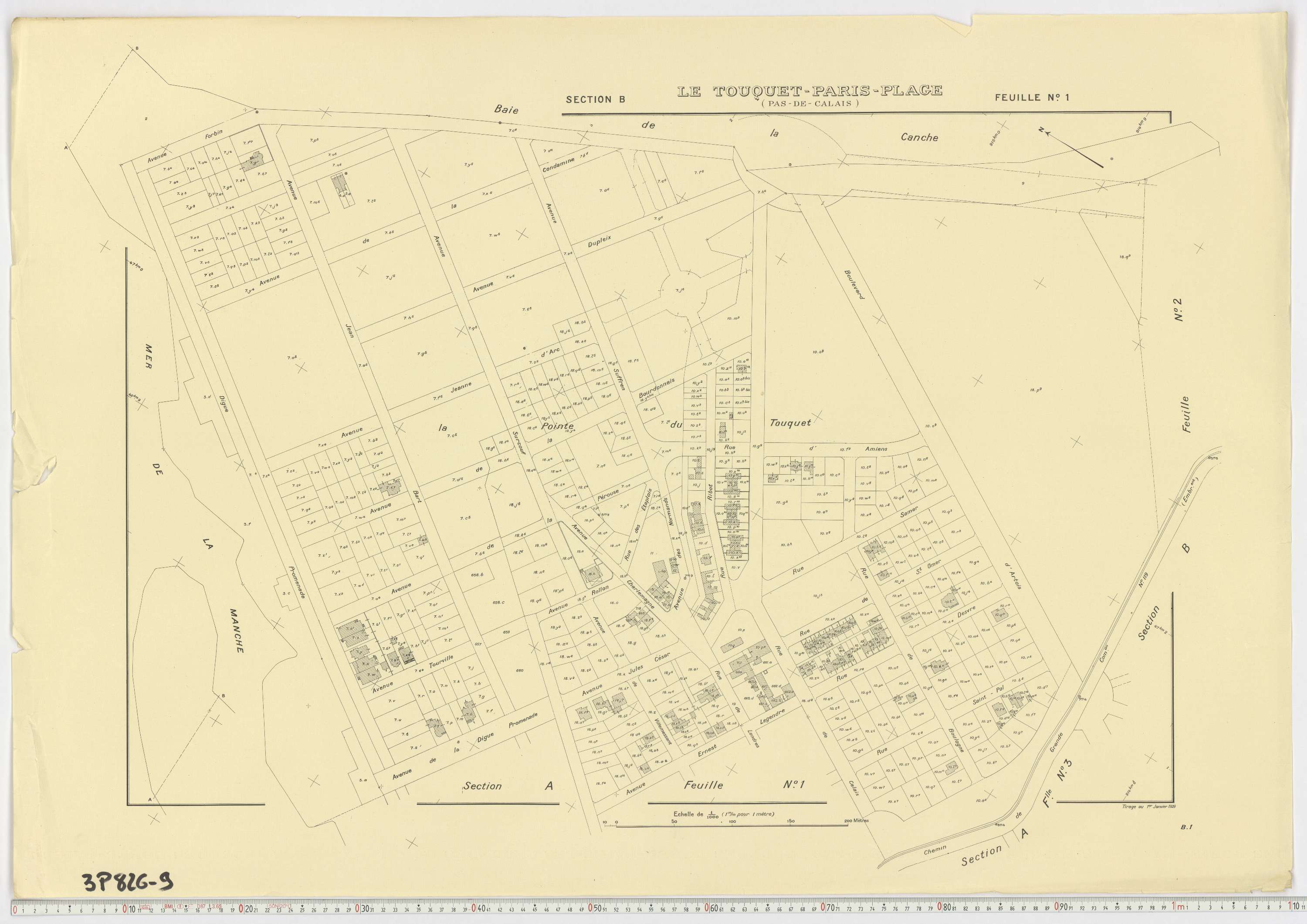 Le Touquet-Paris-Plage - Section B, feuille 1.