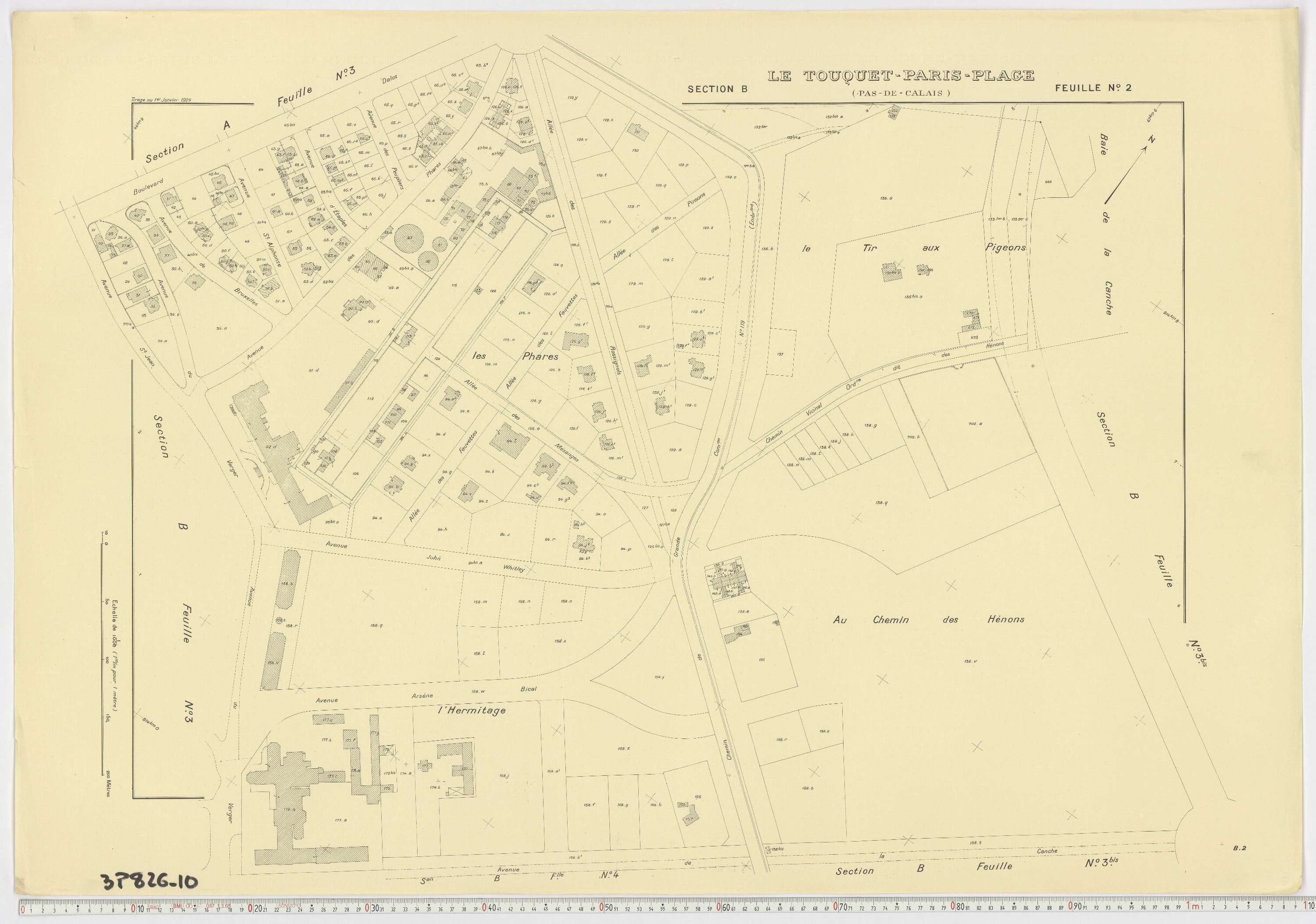 Le Touquet-Paris-Plage - Section B, feuille 2.