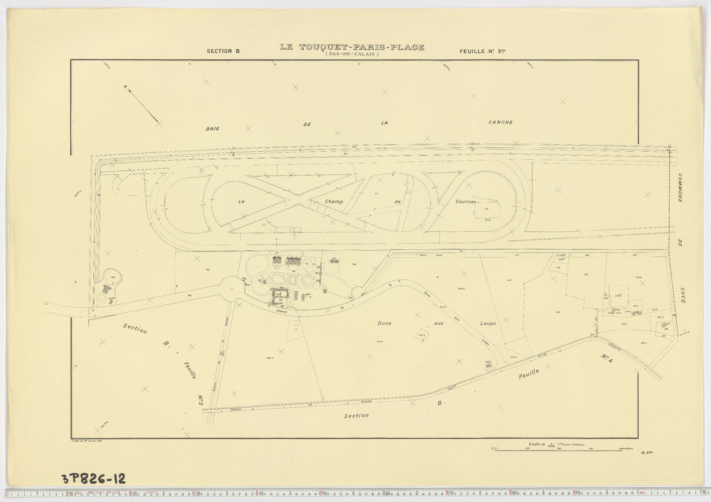 Le Touquet-Paris-Plage - Section B, feuille 3bis.