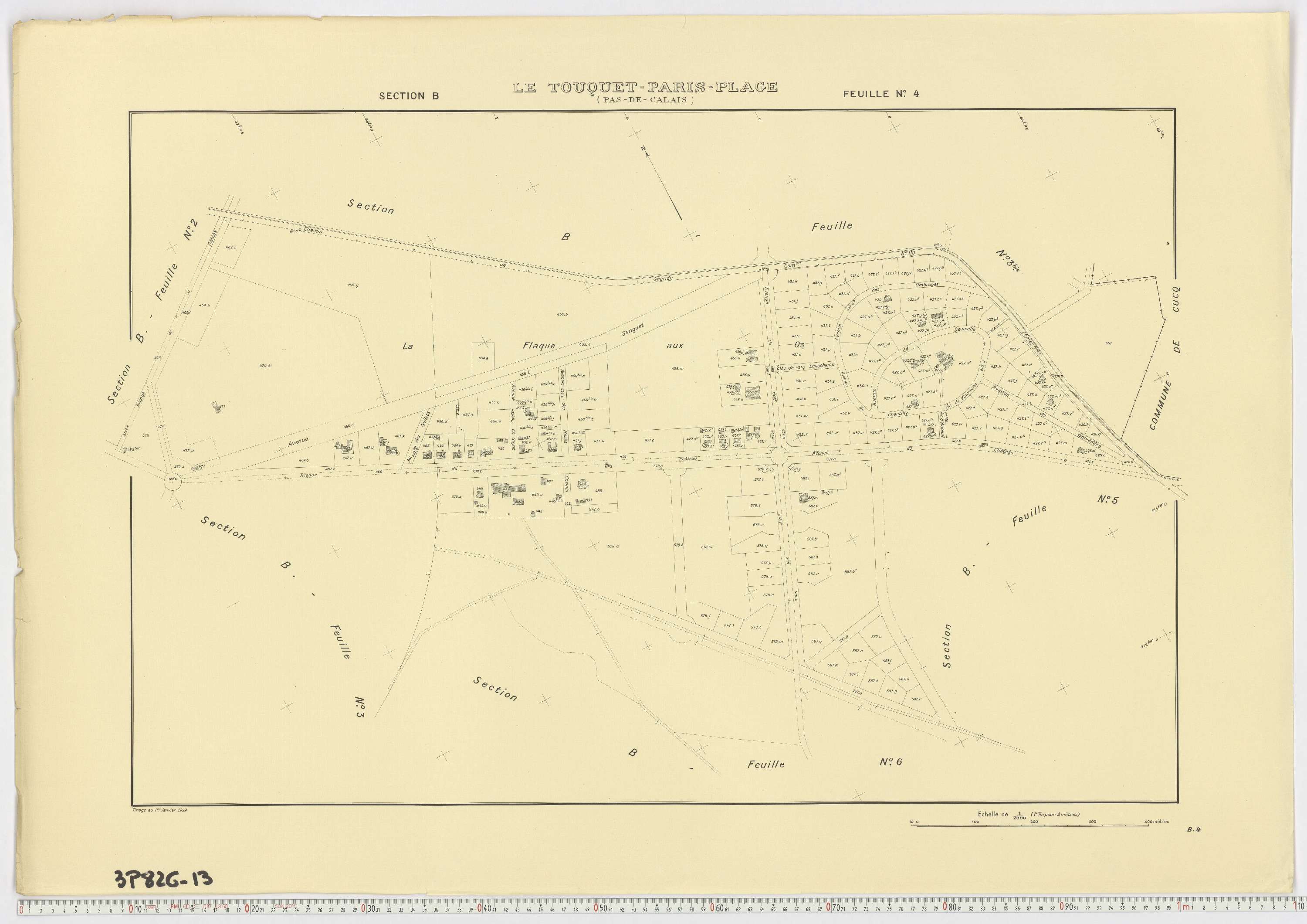 Le Touquet-Paris-Plage - Section B, feuille 4.