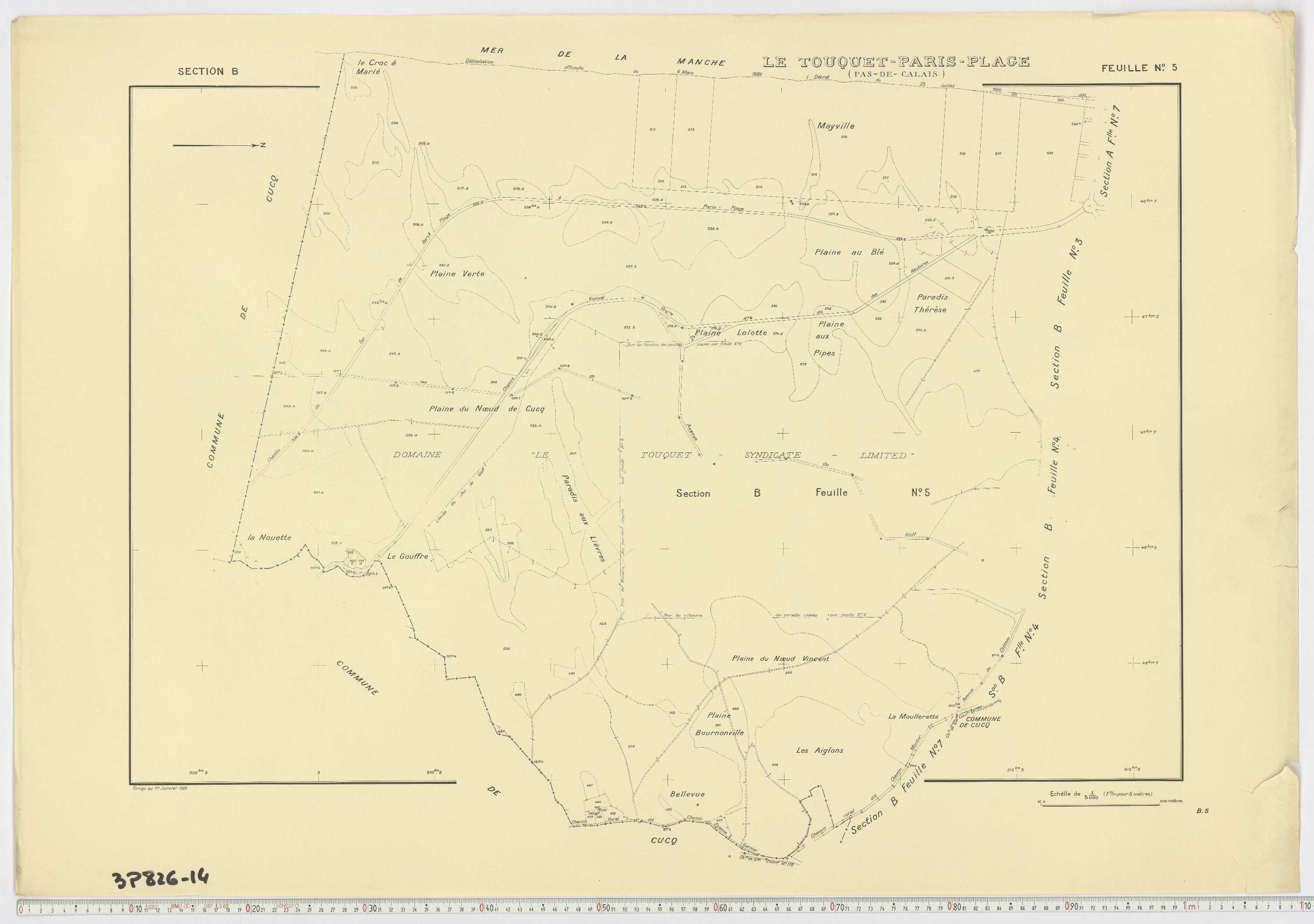 Le Touquet-Paris-Plage - Section B, feuille 5.