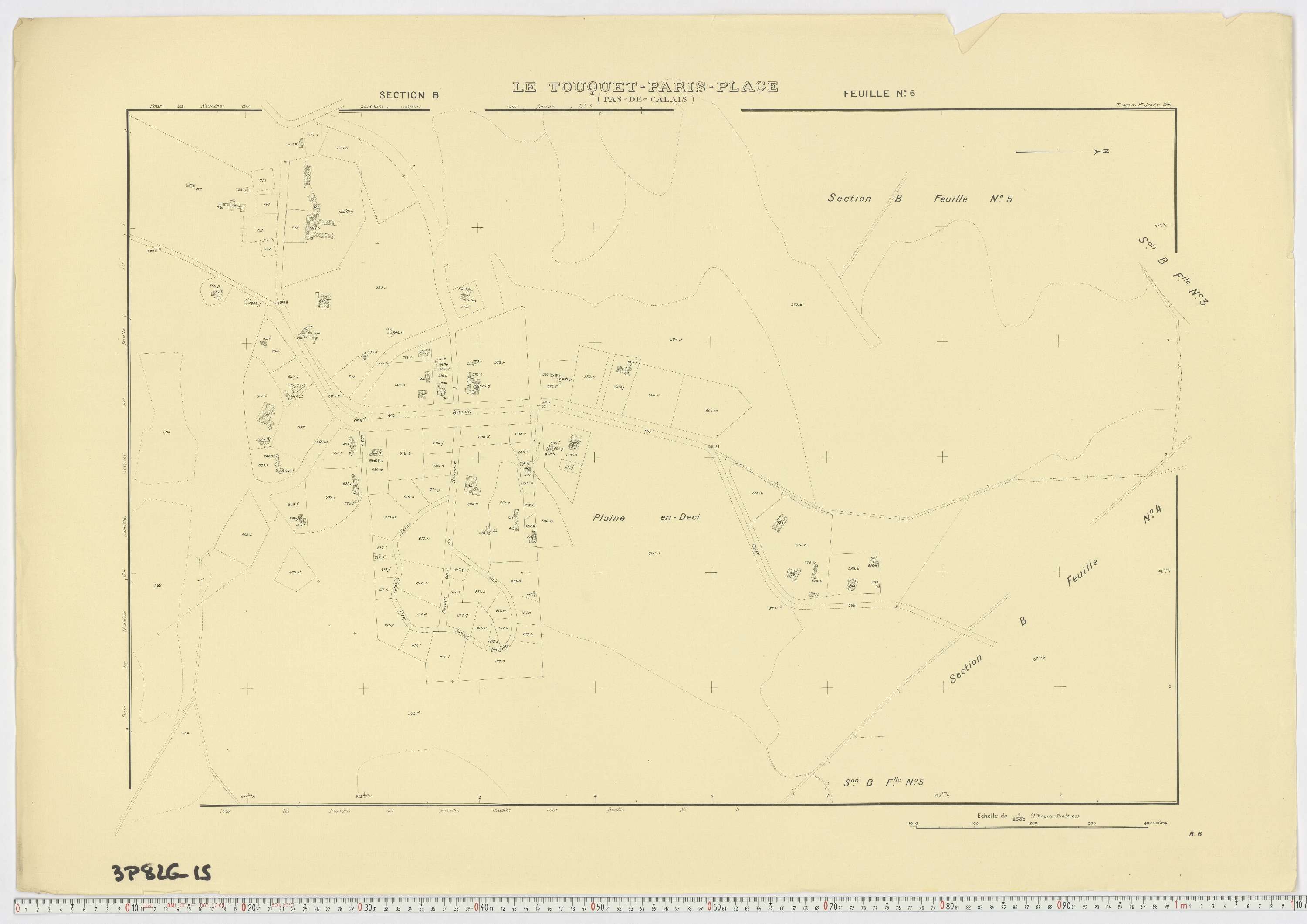 Le Touquet-Paris-Plage - Section B, feuille 6.
