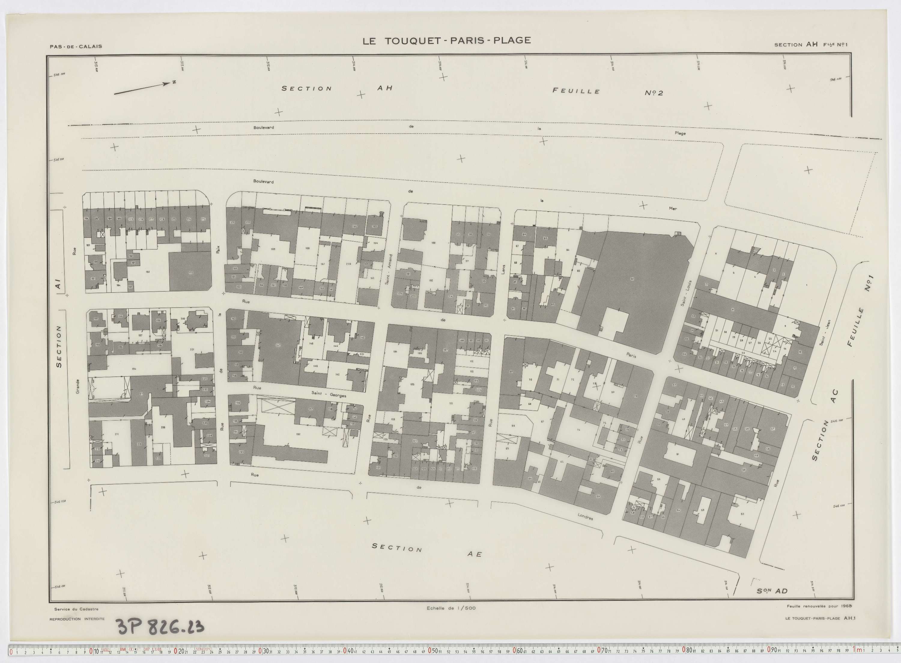 Le Touquet-Paris-Plage - Section AH, feuille 1.