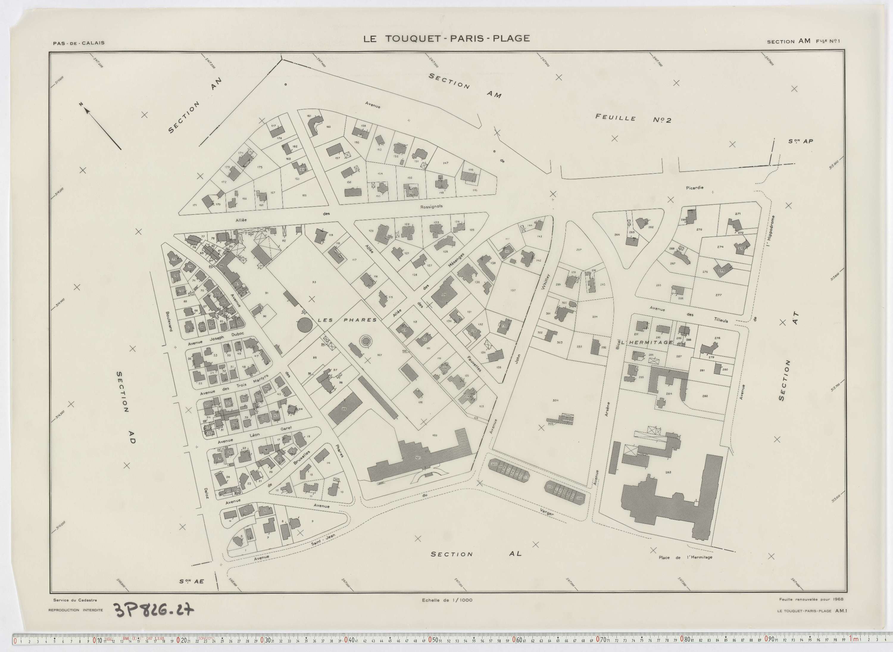 Le Touquet-Paris-Plage - Section AM, feuille 1.