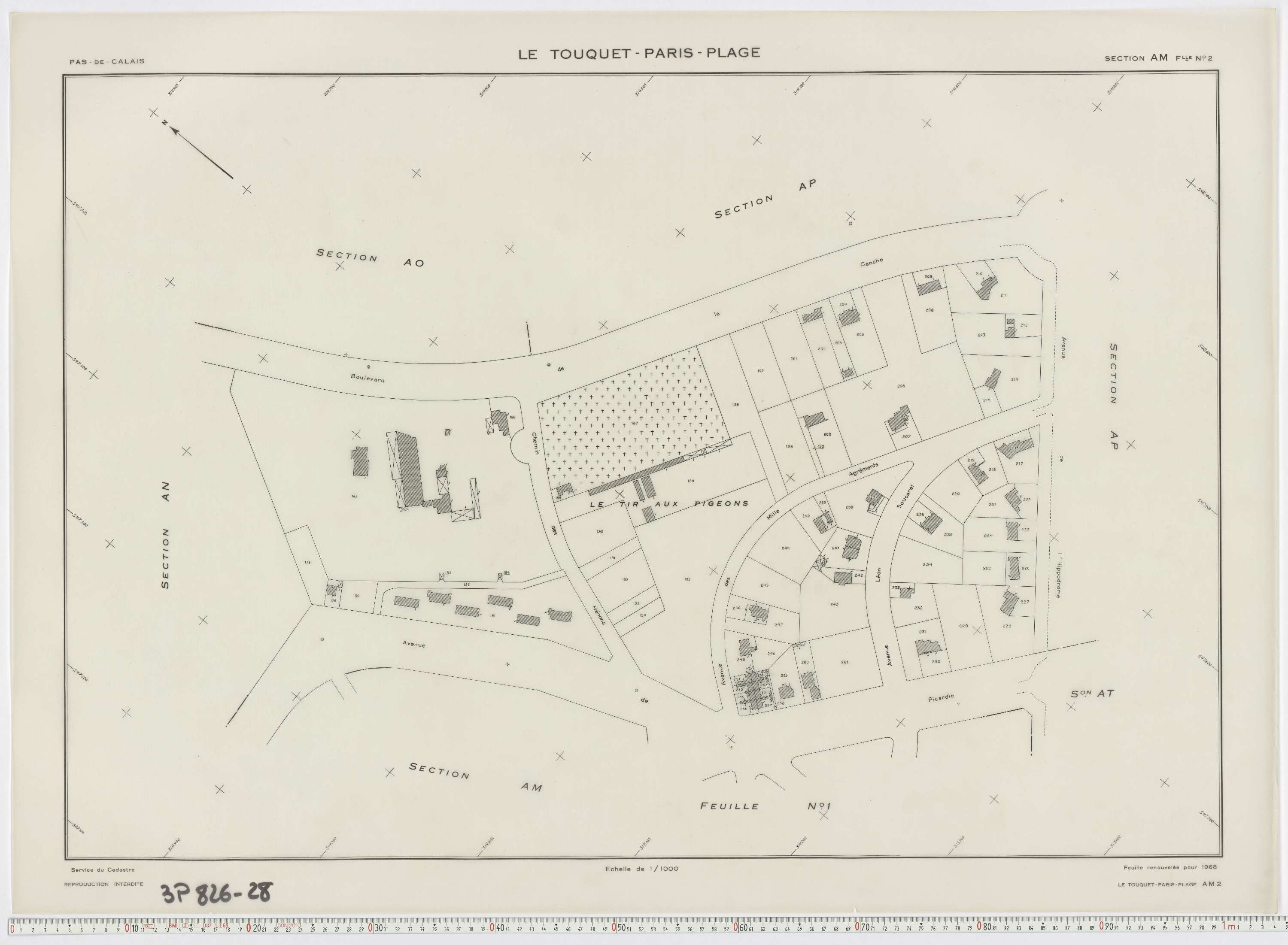 Le Touquet-Paris-Plage - Section AM, feuille 2.