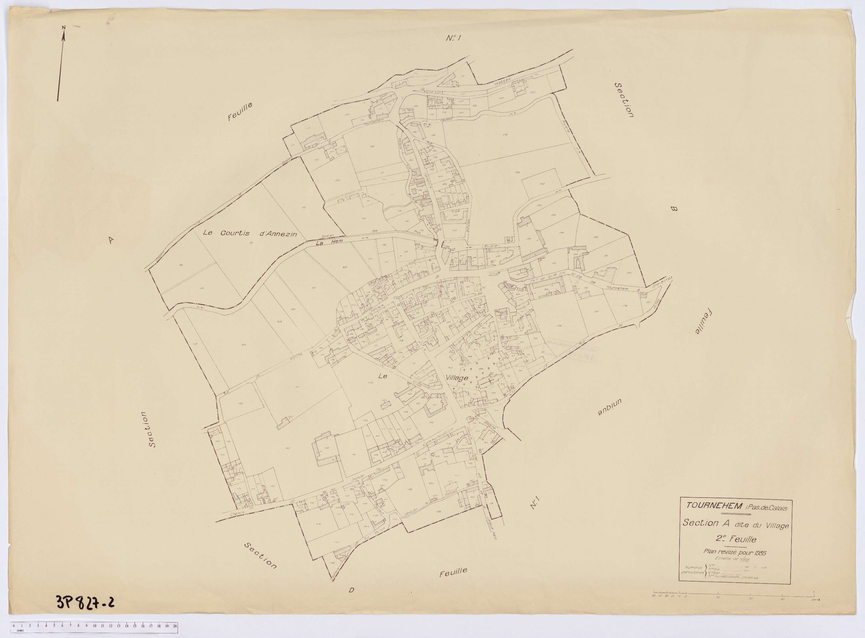 Tournehem-sur-la-Hem - Section A, feuille 2.