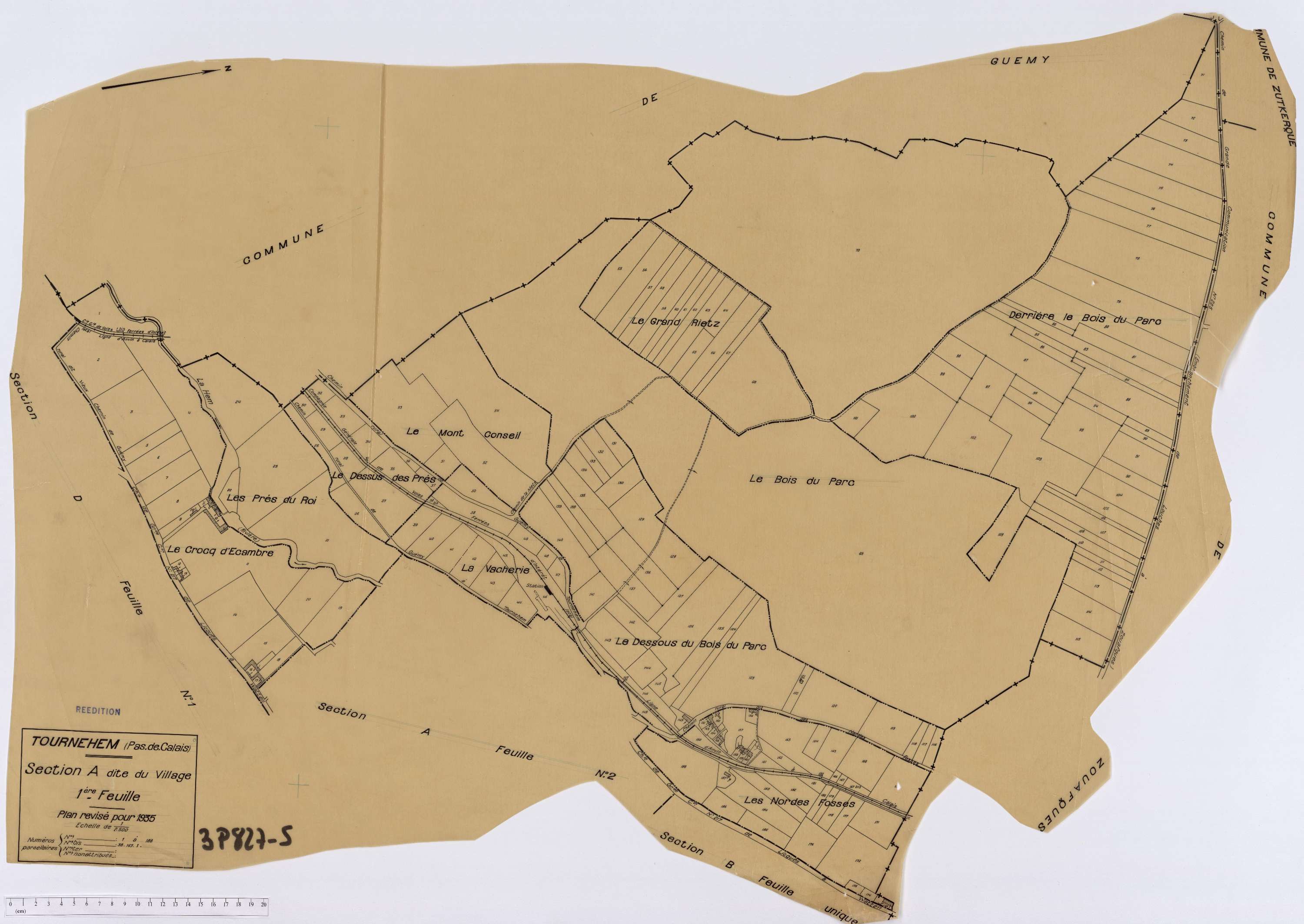 Tournehem-sur-la-Hem - Section A, feuille 1.