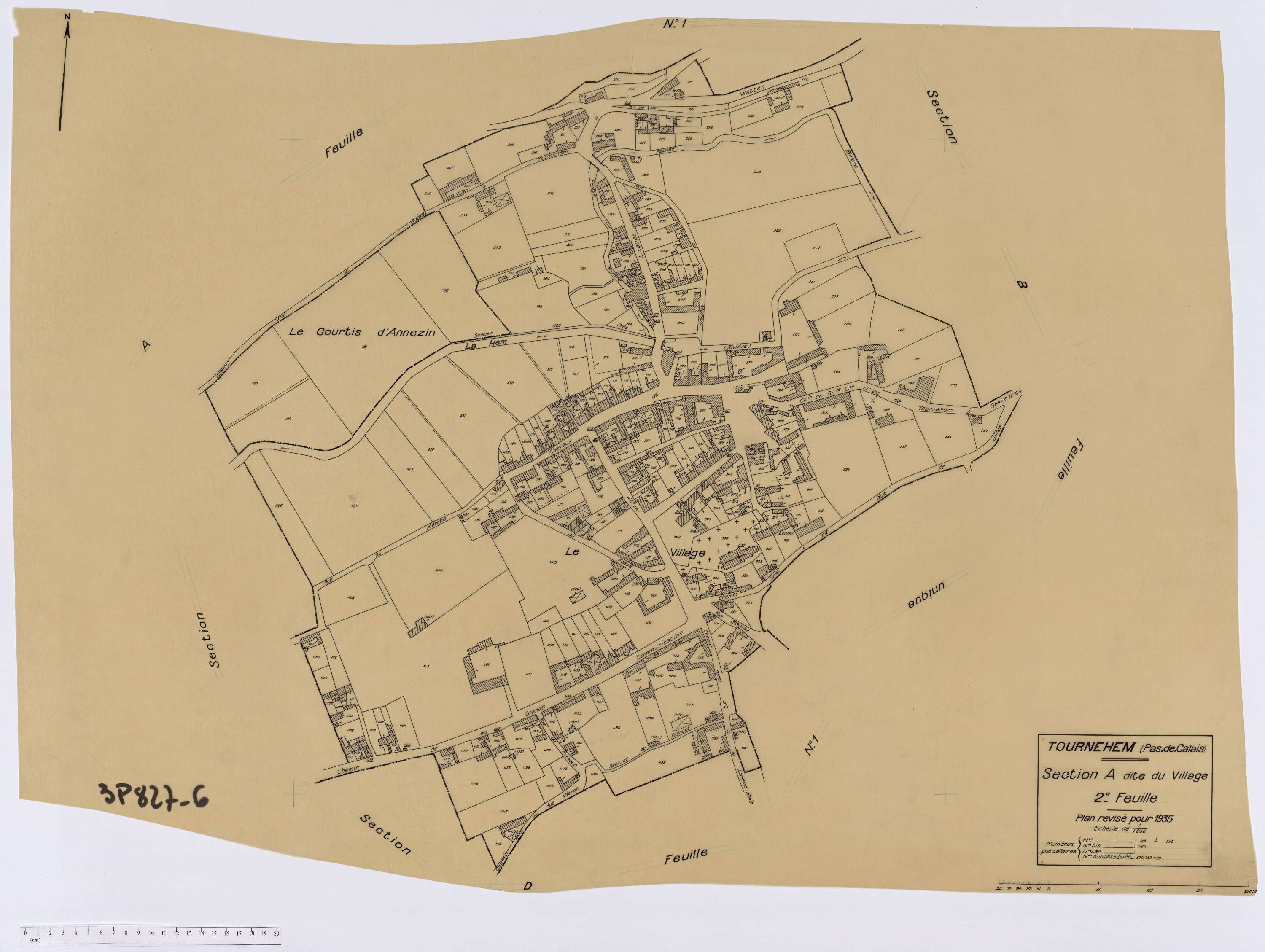 Tournehem-sur-la-Hem - Section A, feuille 2.