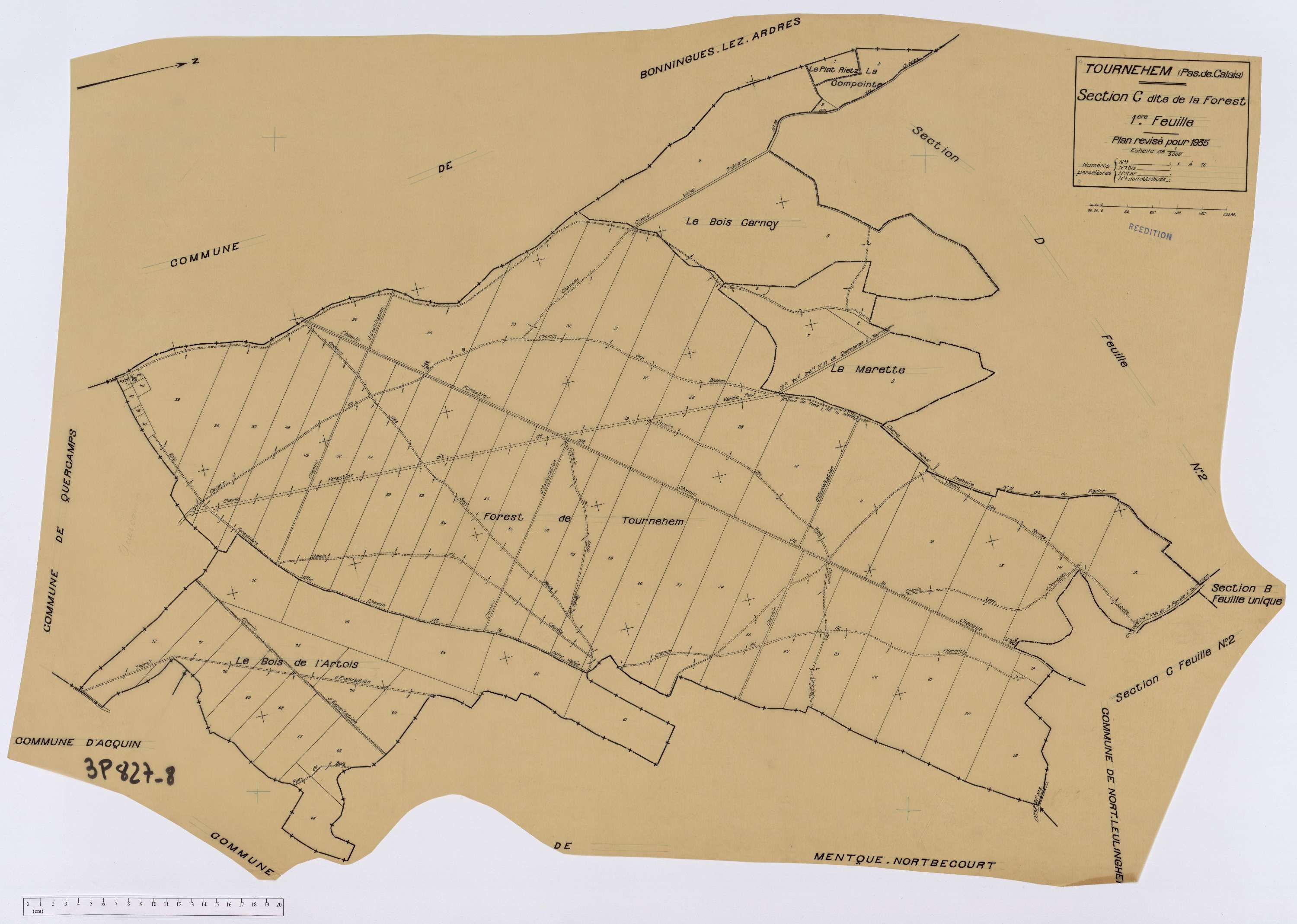 Tournehem-sur-la-Hem - Section C, feuille 1.