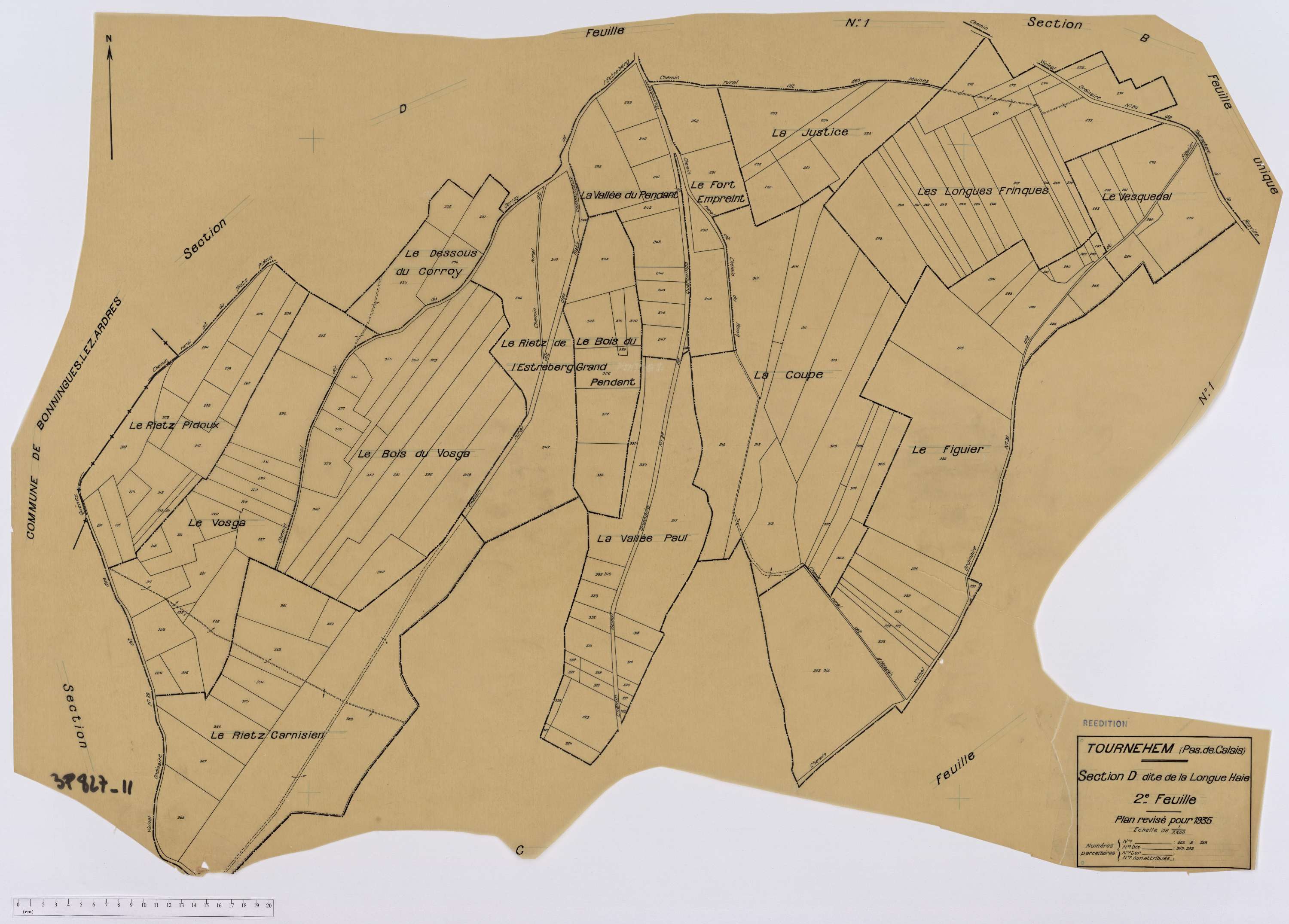 Tournehem-sur-la-Hem - Section D, feuille 2.
