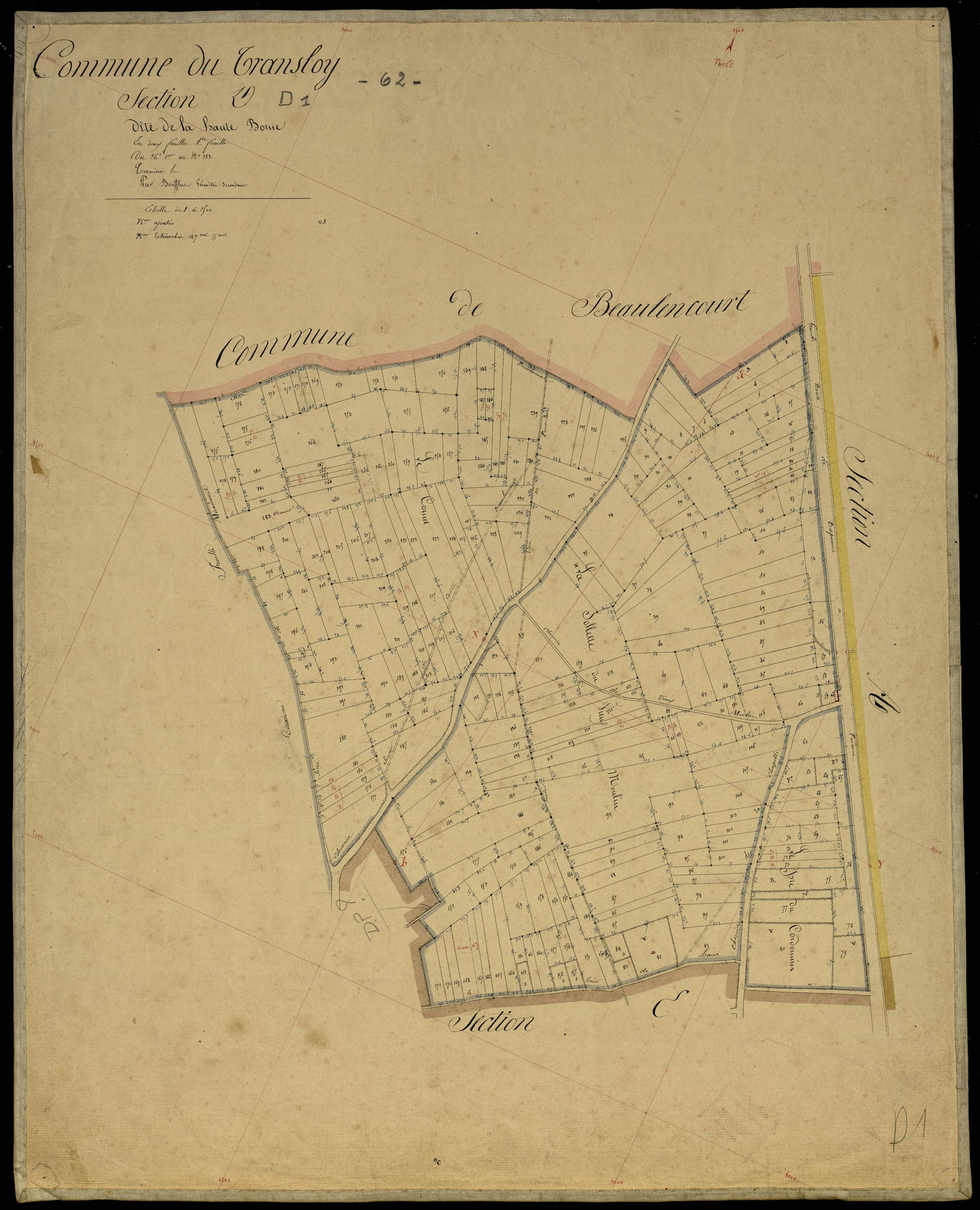 Le Transloy - Section D, 1re feuille