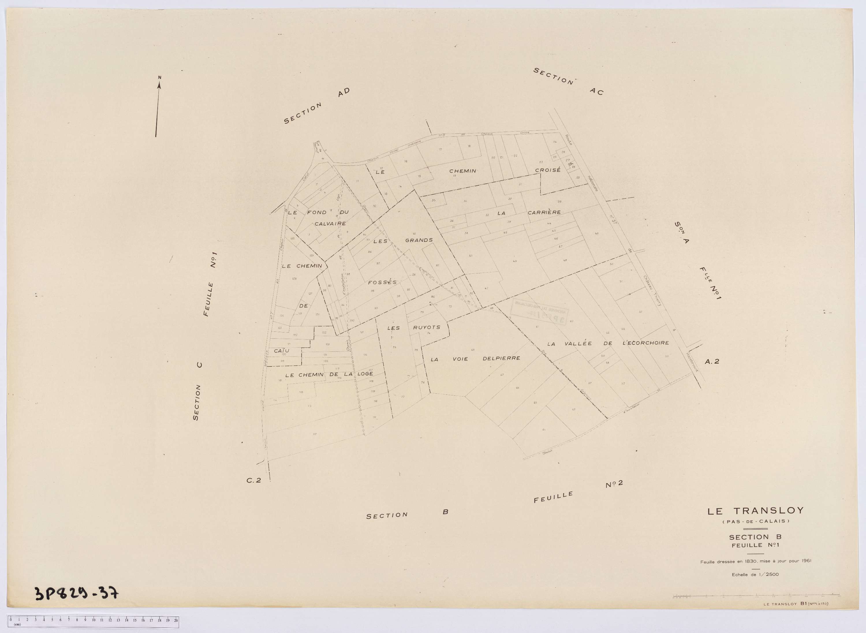 Le Transloy - Section B, feuille 1.