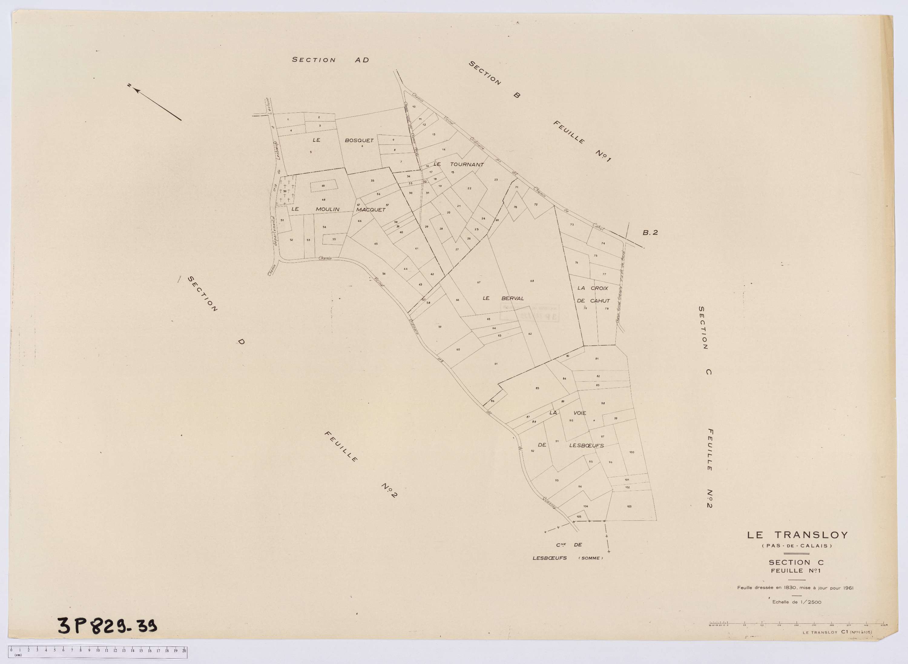 Le Transloy - Section C, feuille 1.