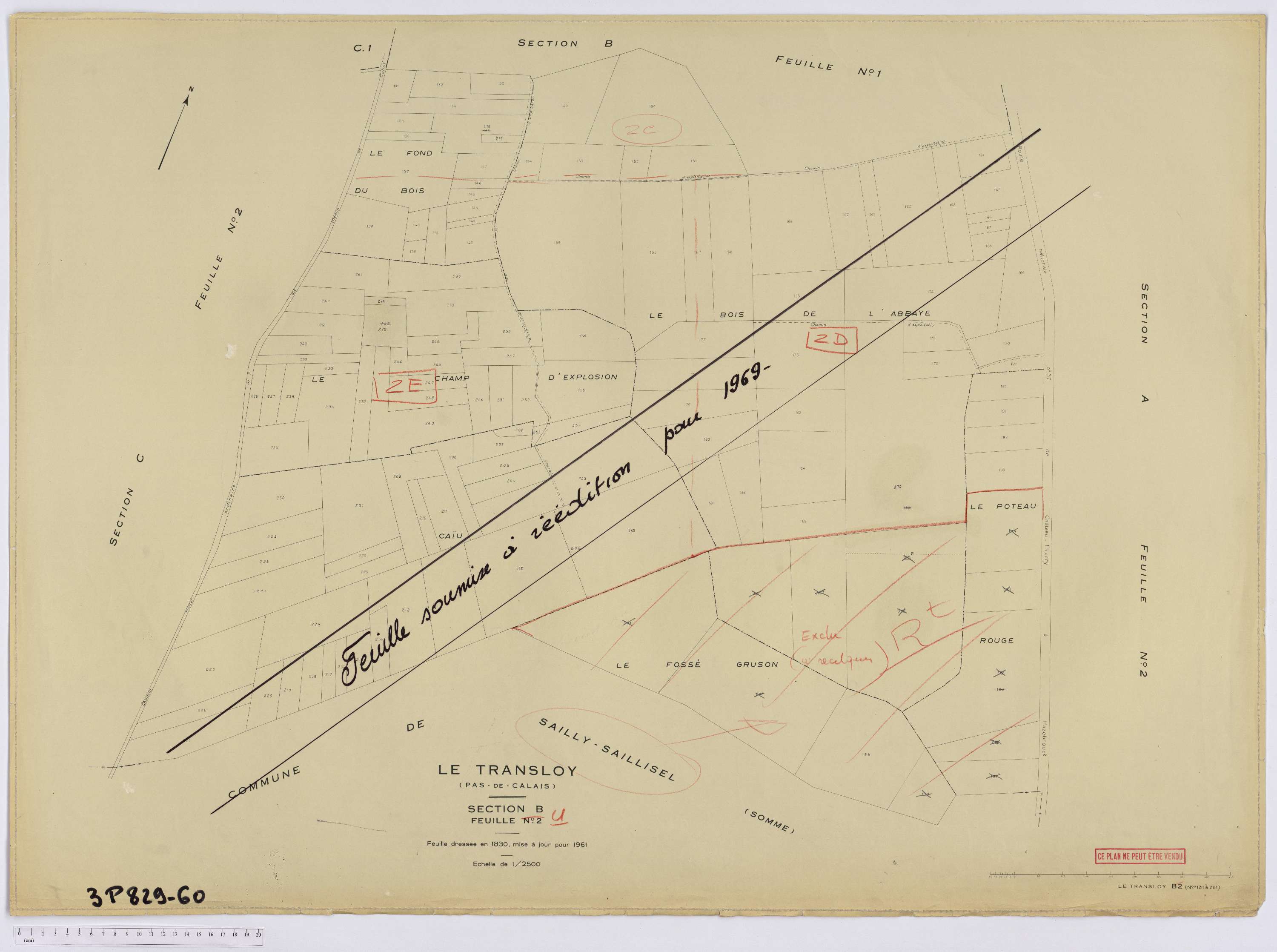 Le Transloy - Section B, feuille 2.