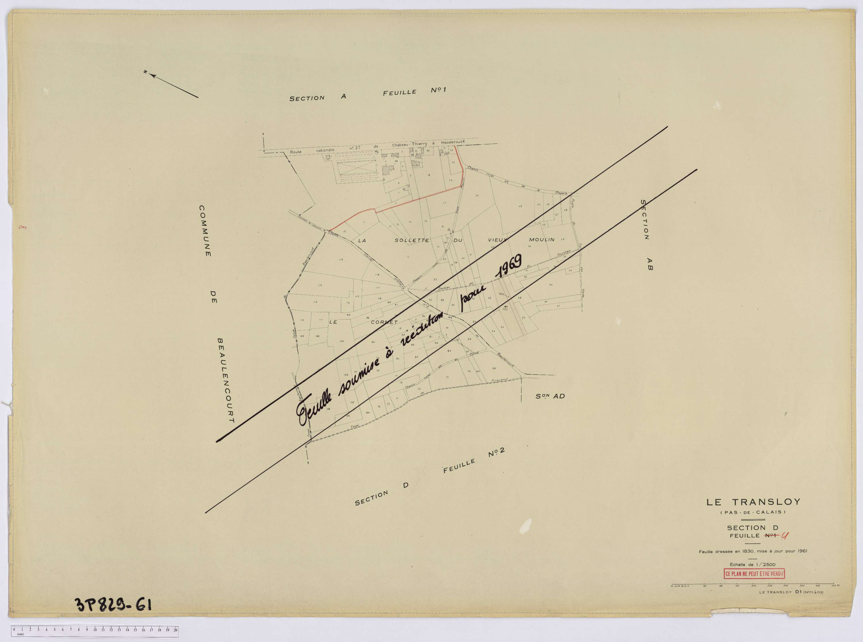 Le Transloy - Section D, feuille 1.