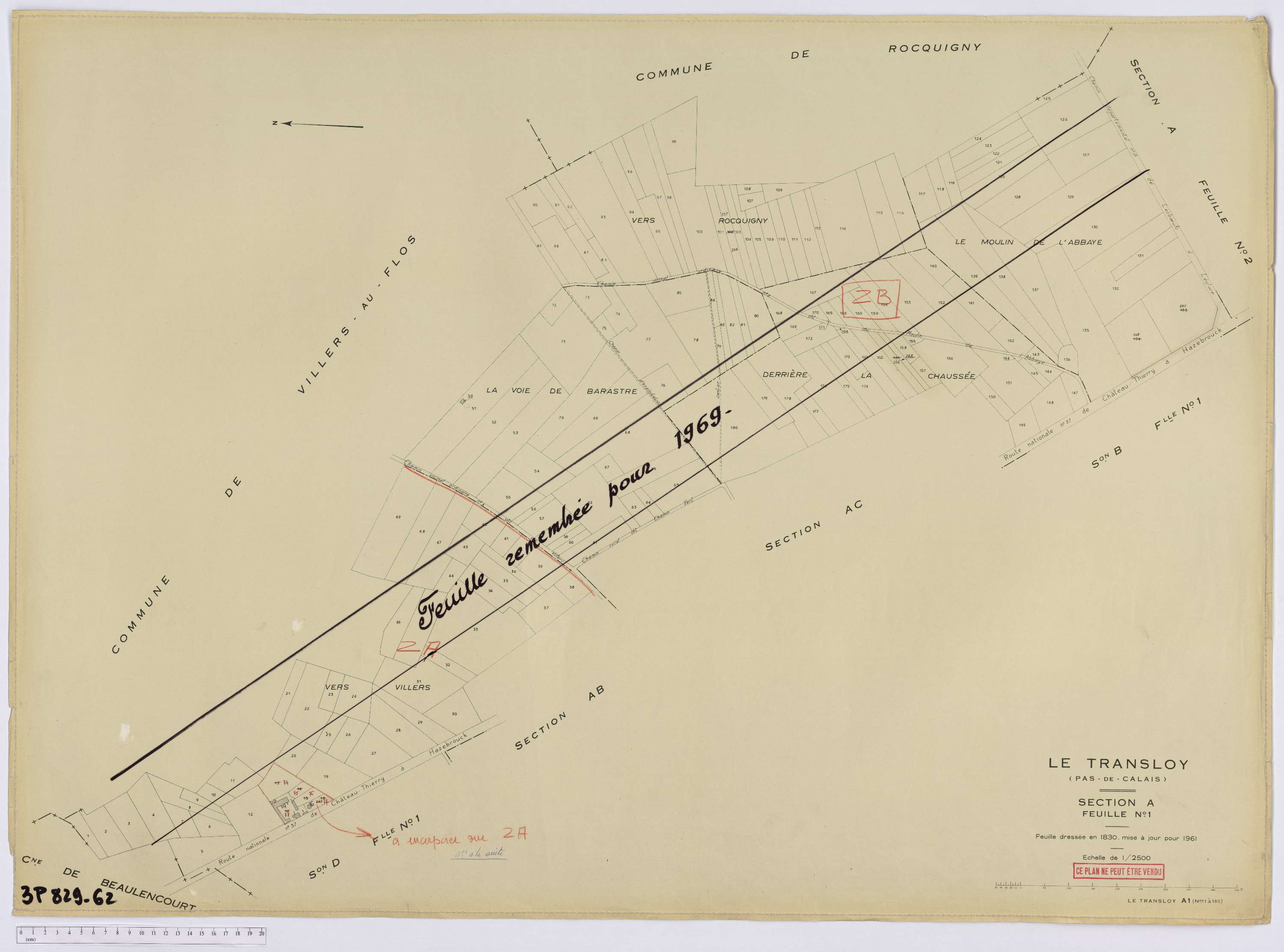 Le Transloy - Section A, feuille 1.