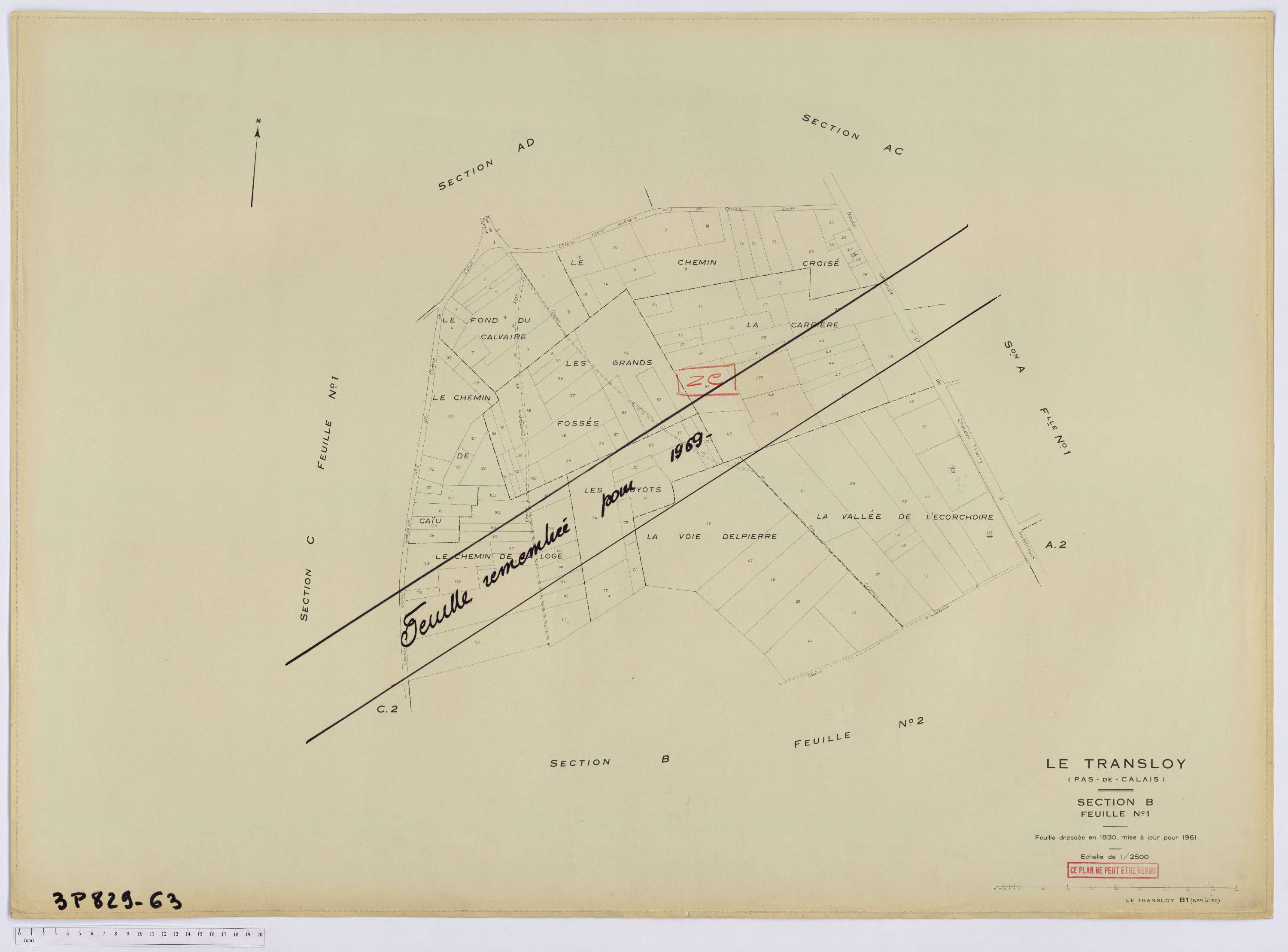 Le Transloy - Section B, feuille 1.
