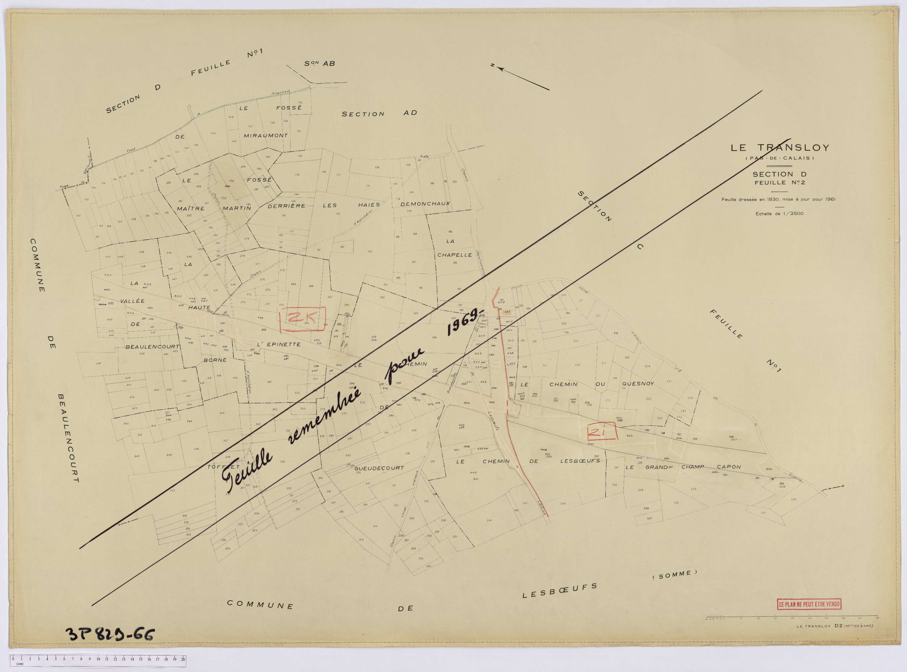 Le Transloy - Section D, feuille 2.