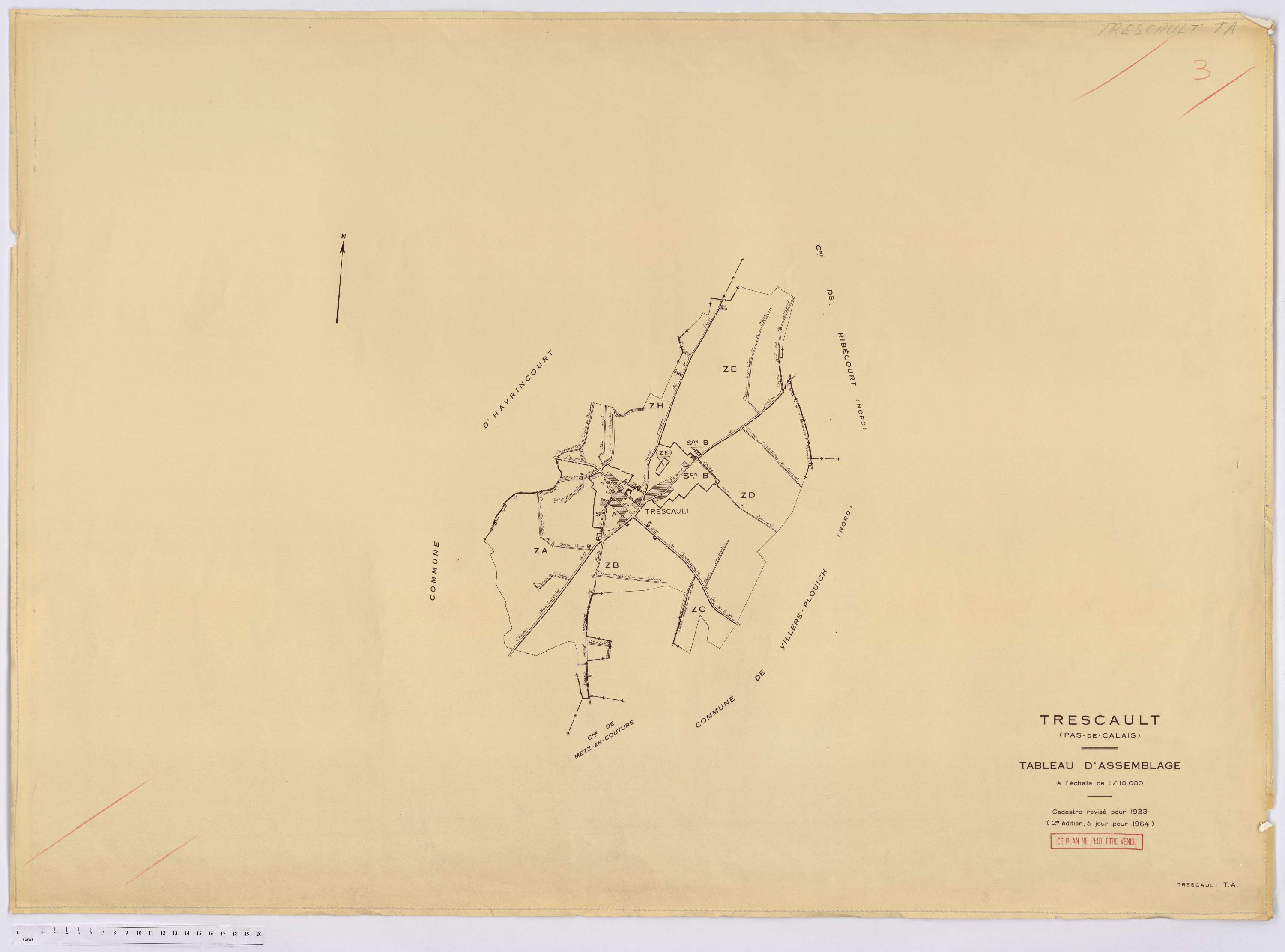 Trescault - Tableau d'assemblage.