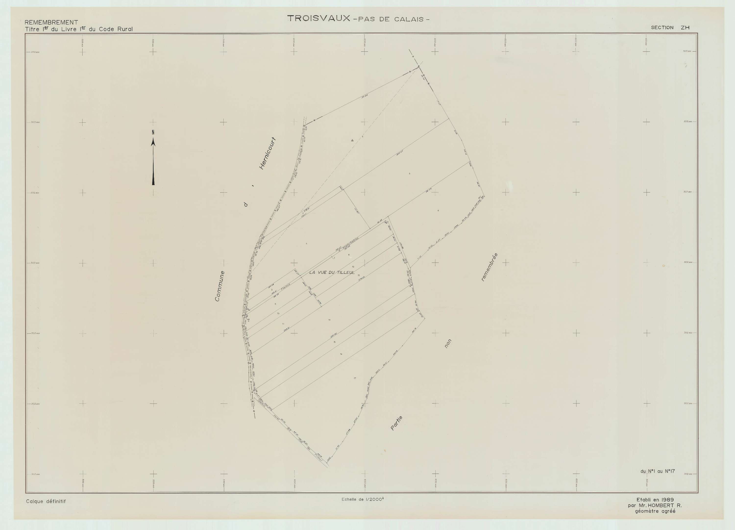 Troisvaux - Plan de remembrement : section ZH.
