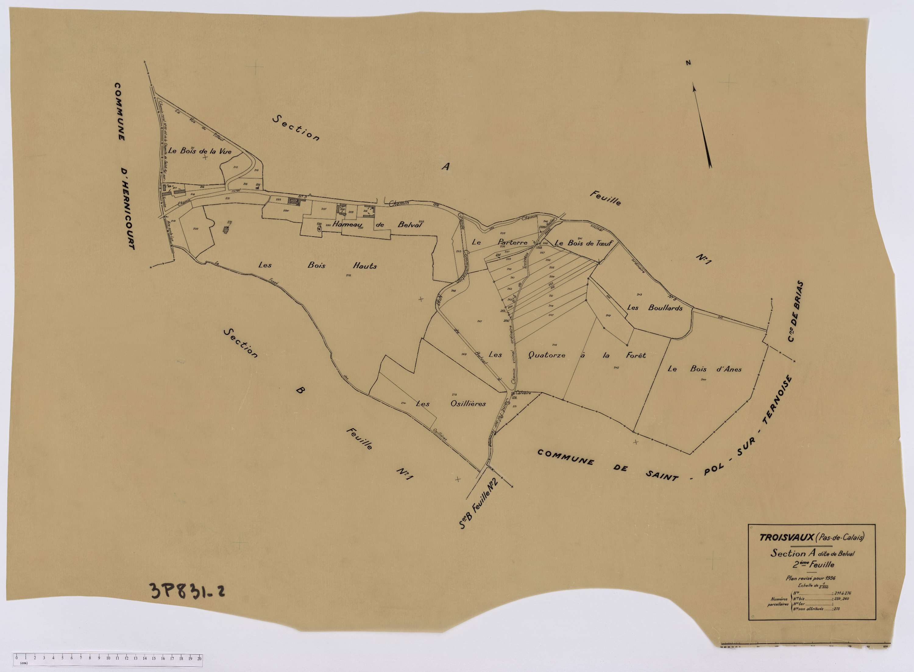 Troisvaux - Section A, feuille 2.