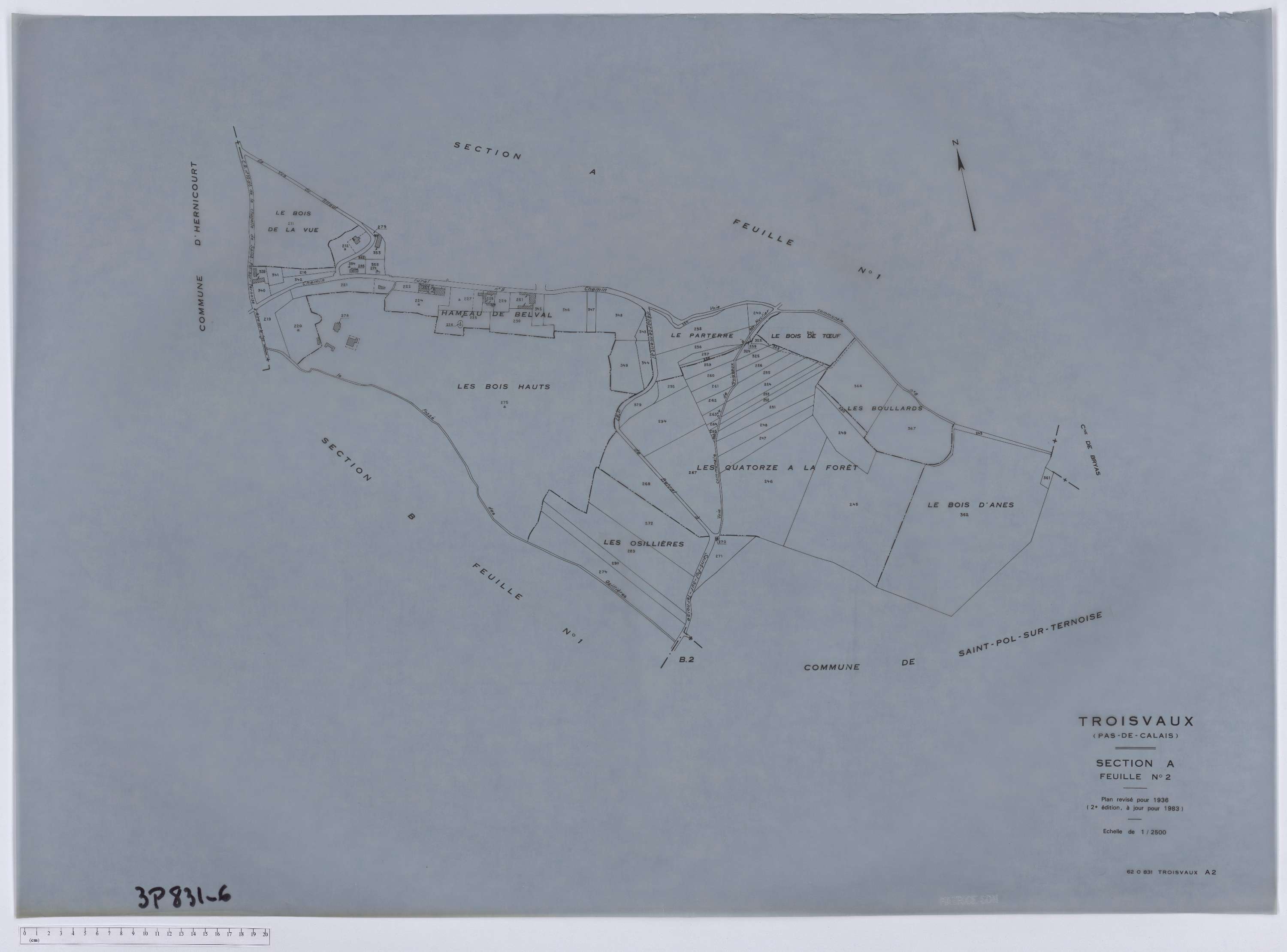 Troisvaux - Section A, feuille 2.