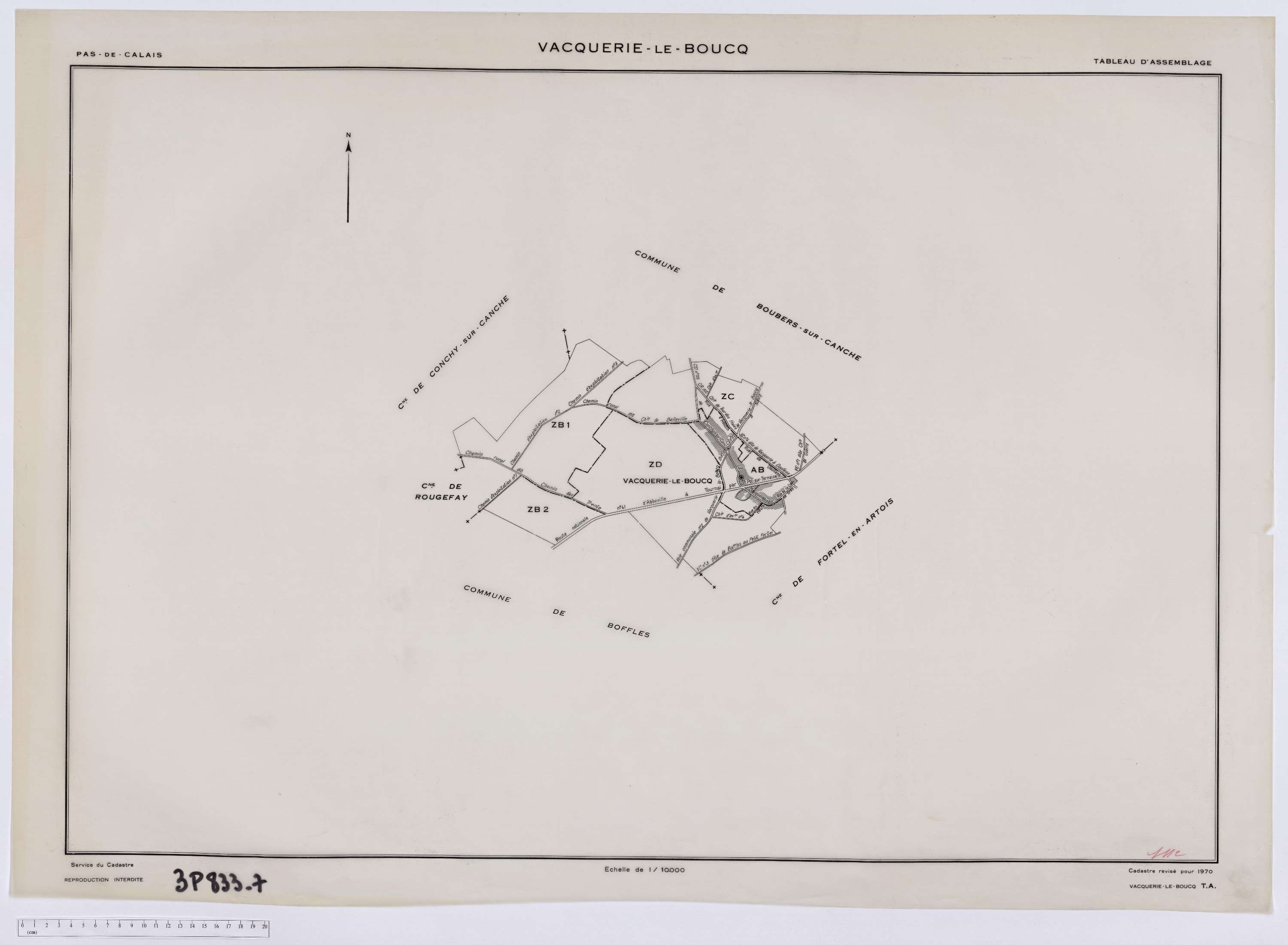 Vacquerie-le-Boucq - Tableau d'assemblage.