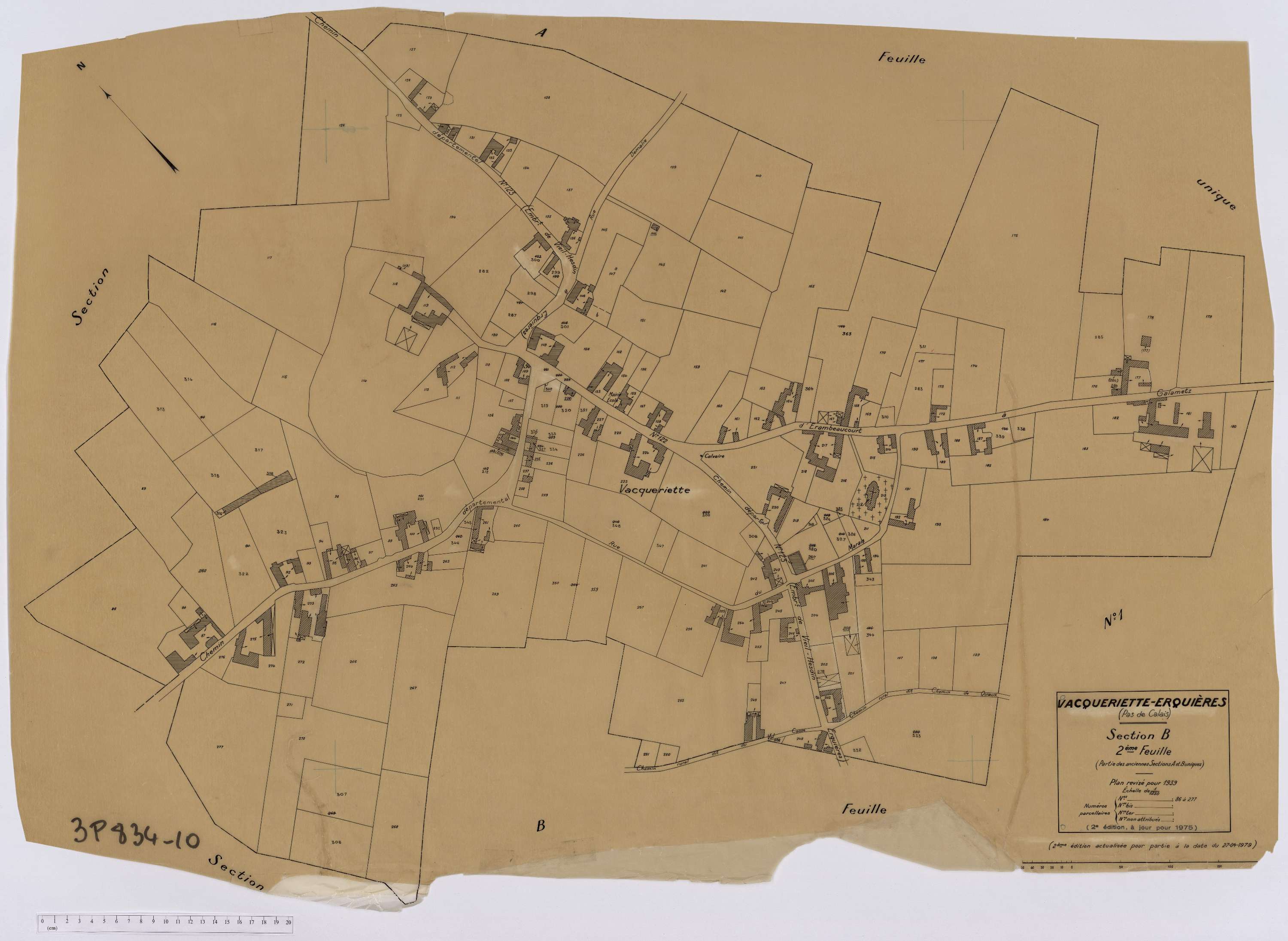 Vacqueriette-Erquières - Section B, feuille 2.