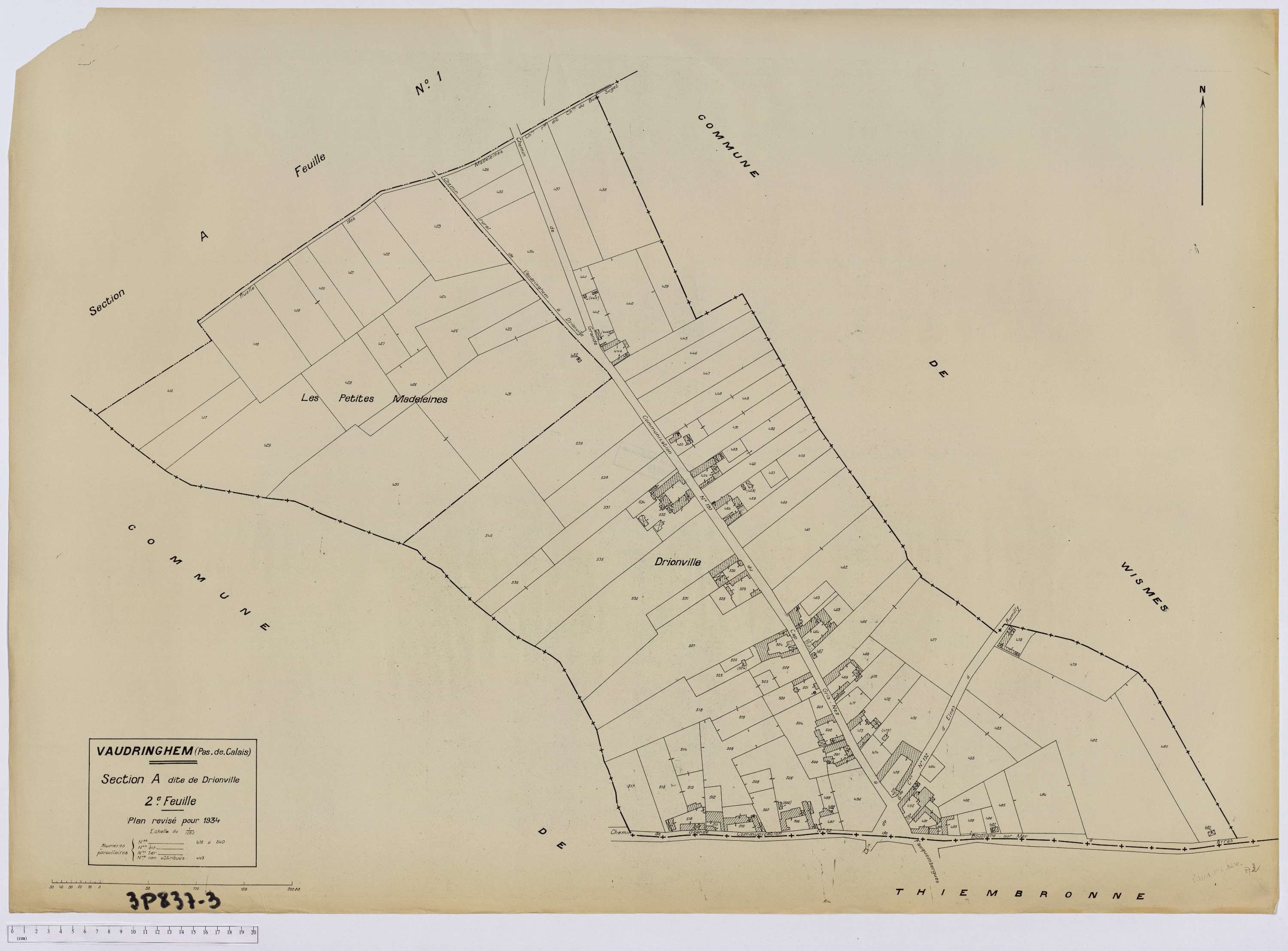 Vaudringhem - Section A, feuille 2.