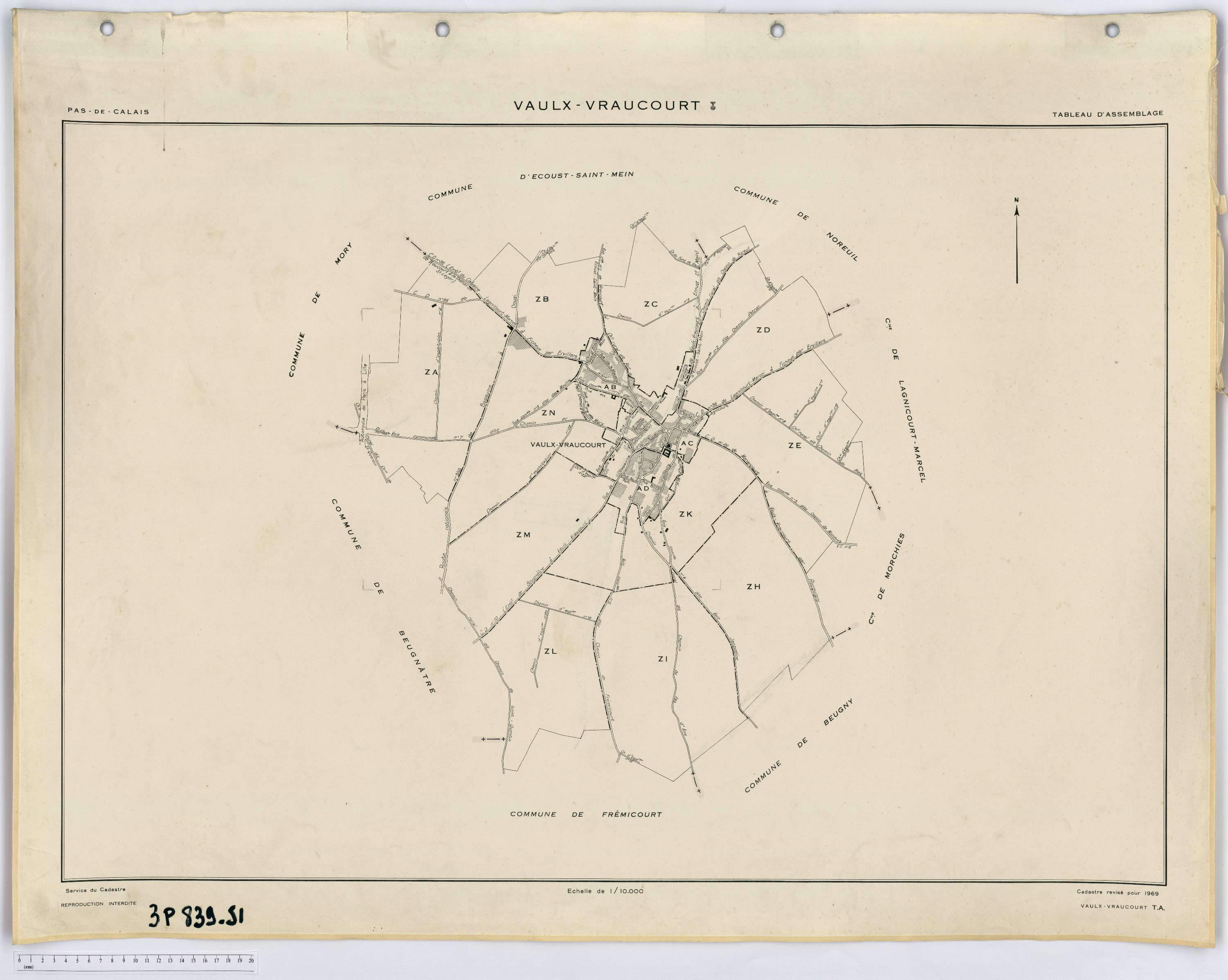Vaulx - Tableau d'assemblage.