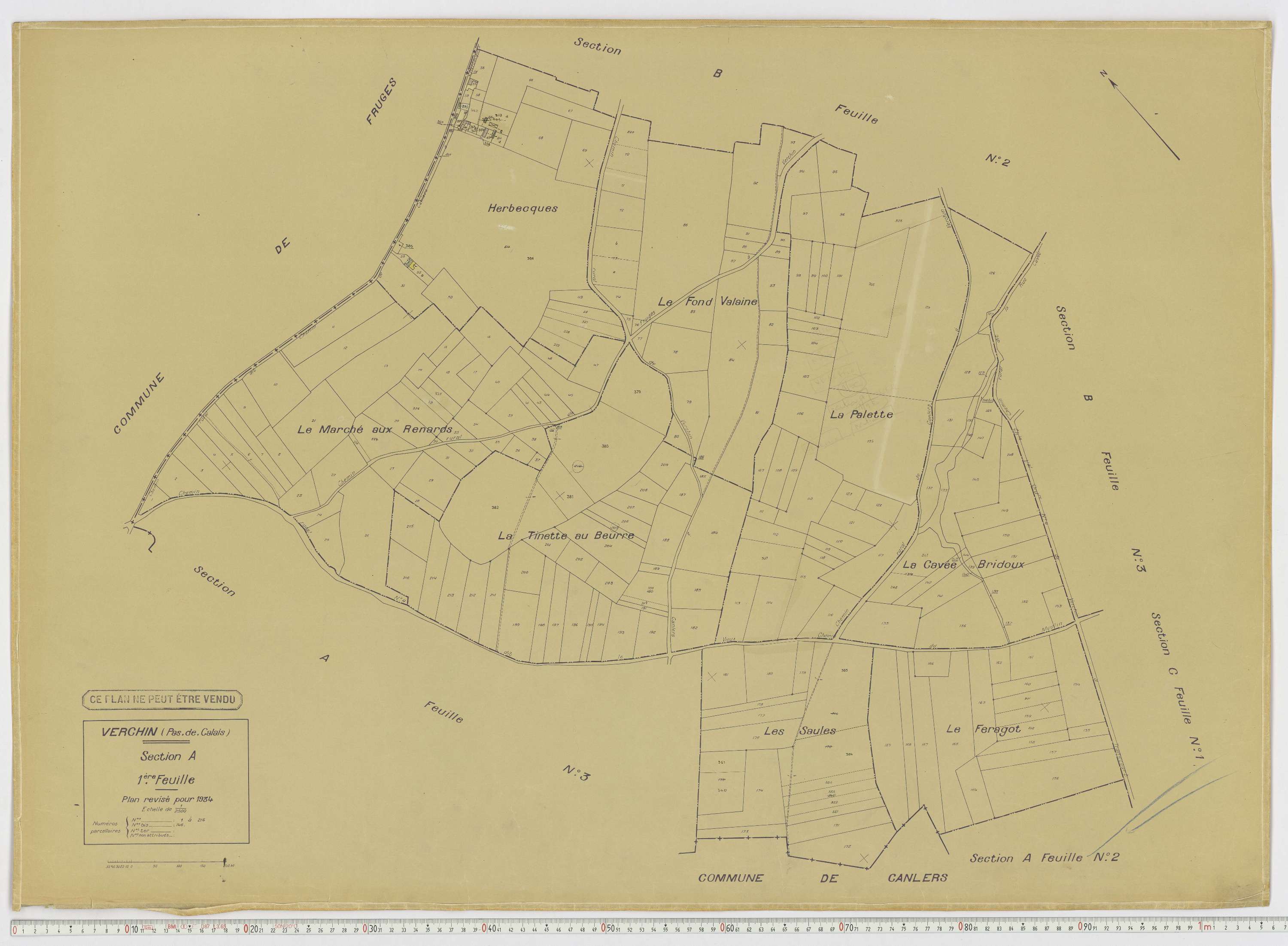 Verchin - Section A, feuille 1.