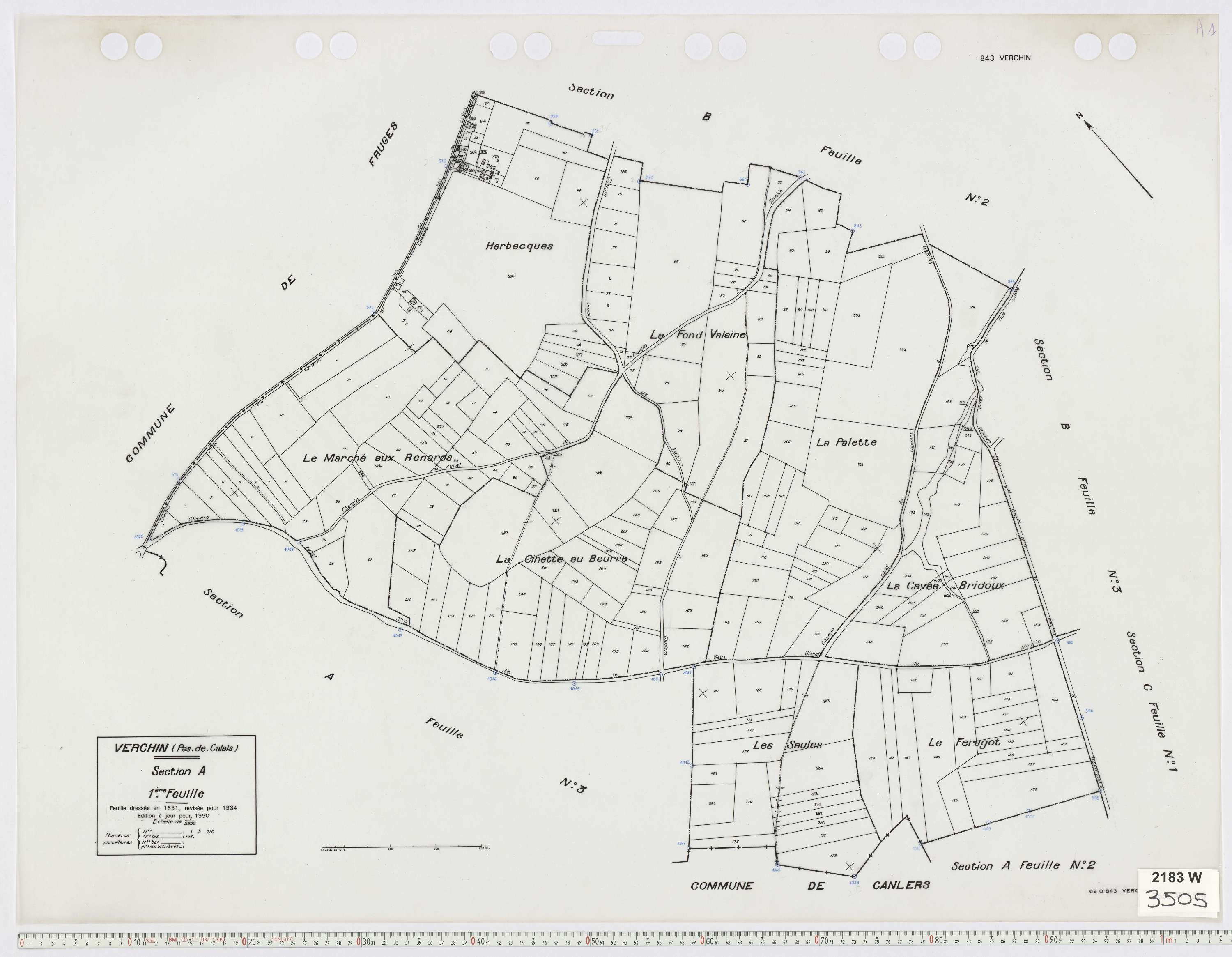 Verchin - Section A, feuille 1.