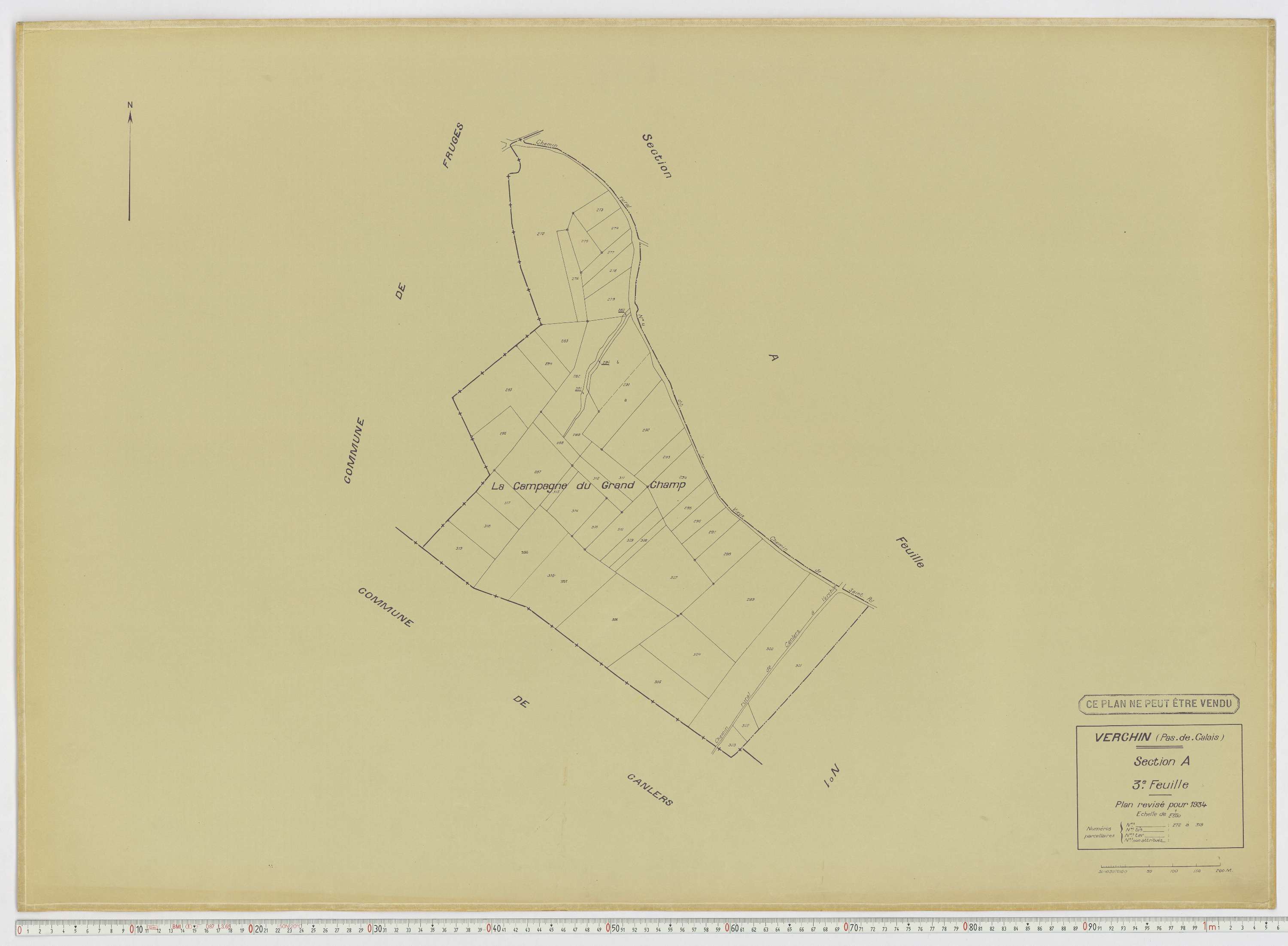 Verchin - Section A, feuille 3.