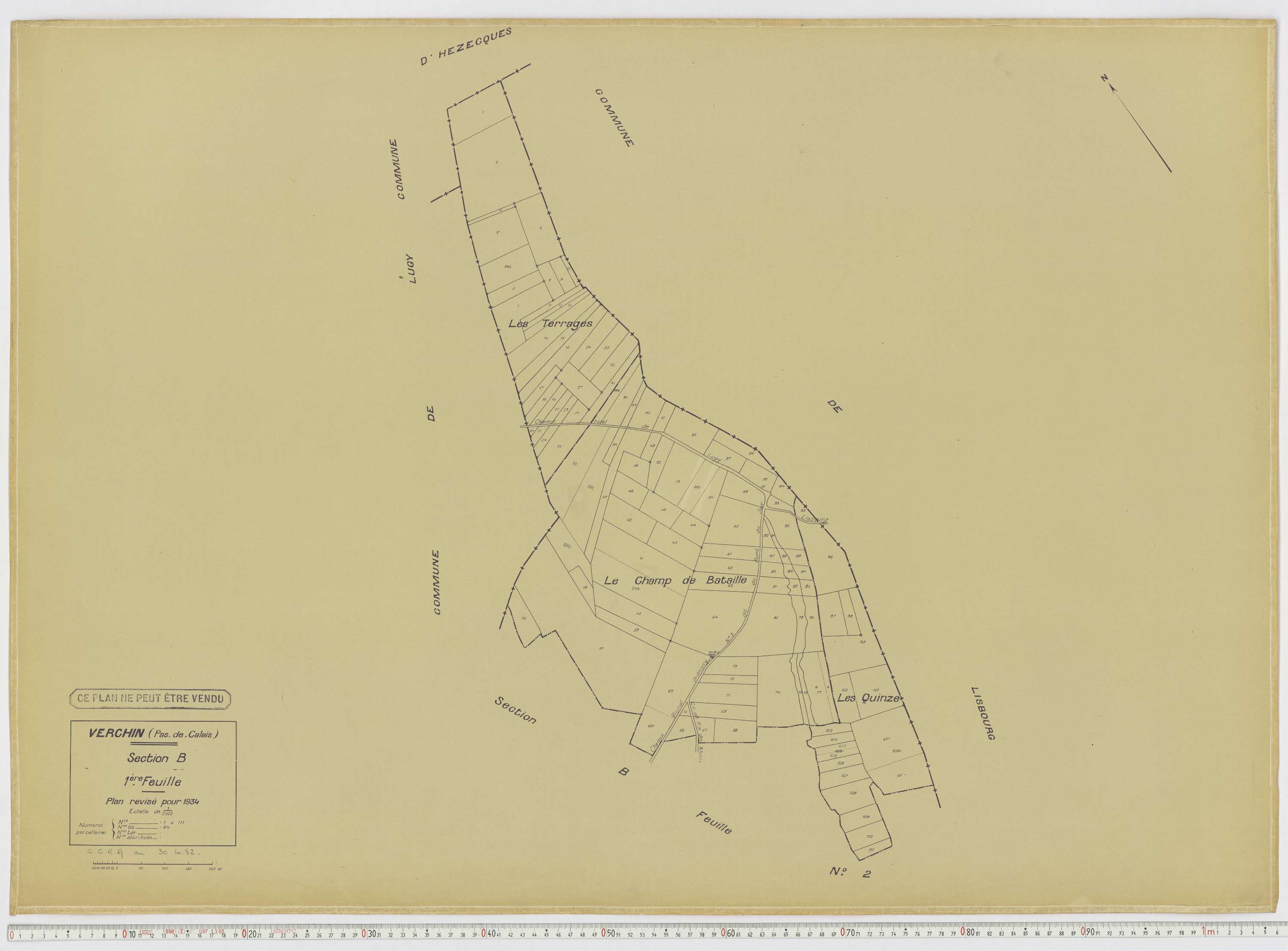Verchin - Section B, feuille 1.