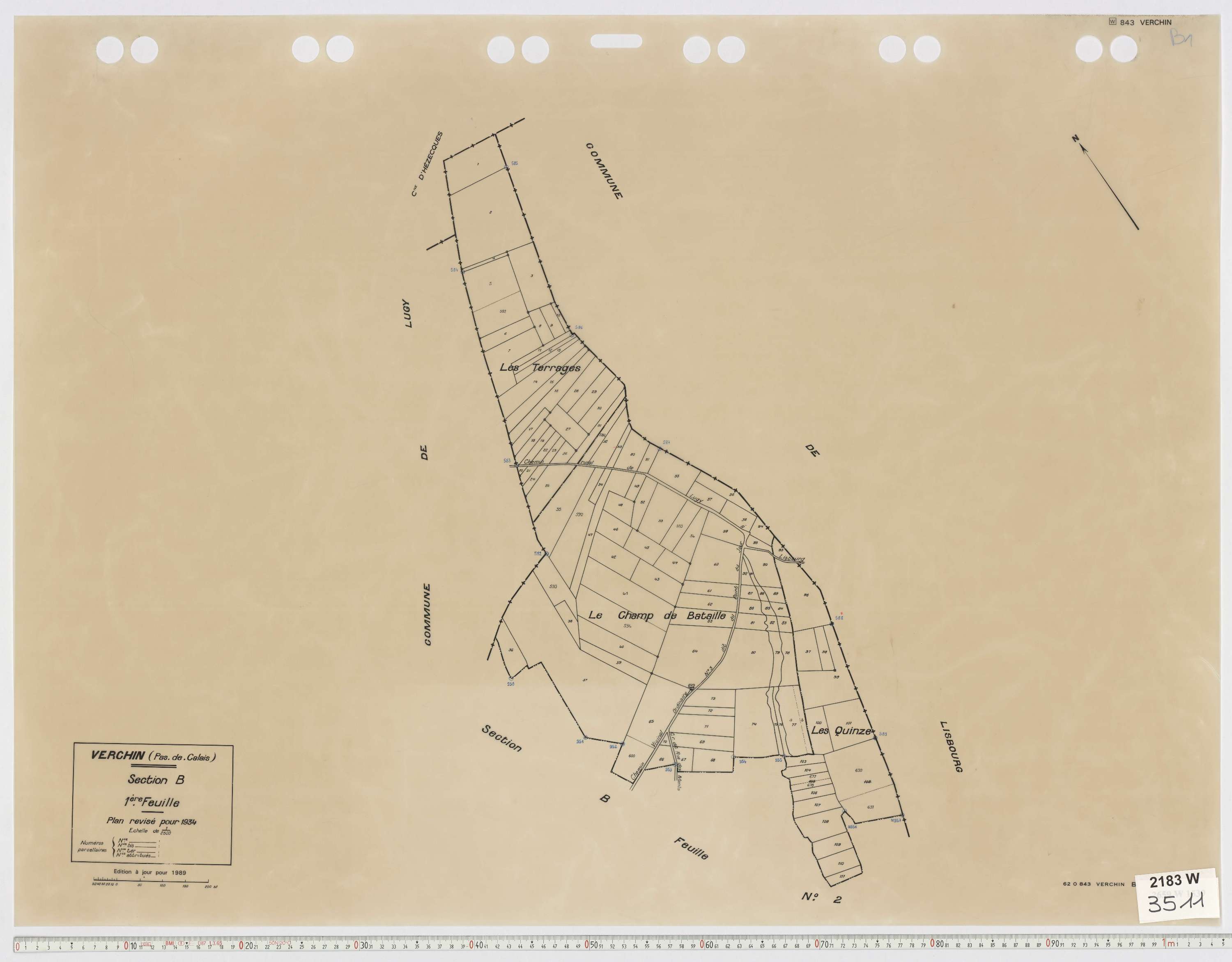 Verchin - Section B, feuille 1.
